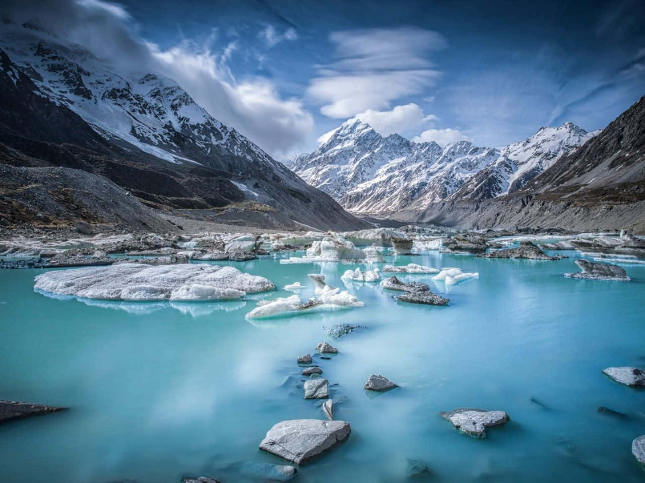 1280x960, turquoise waters, floating icebergs, HD Desktop Wallpaper