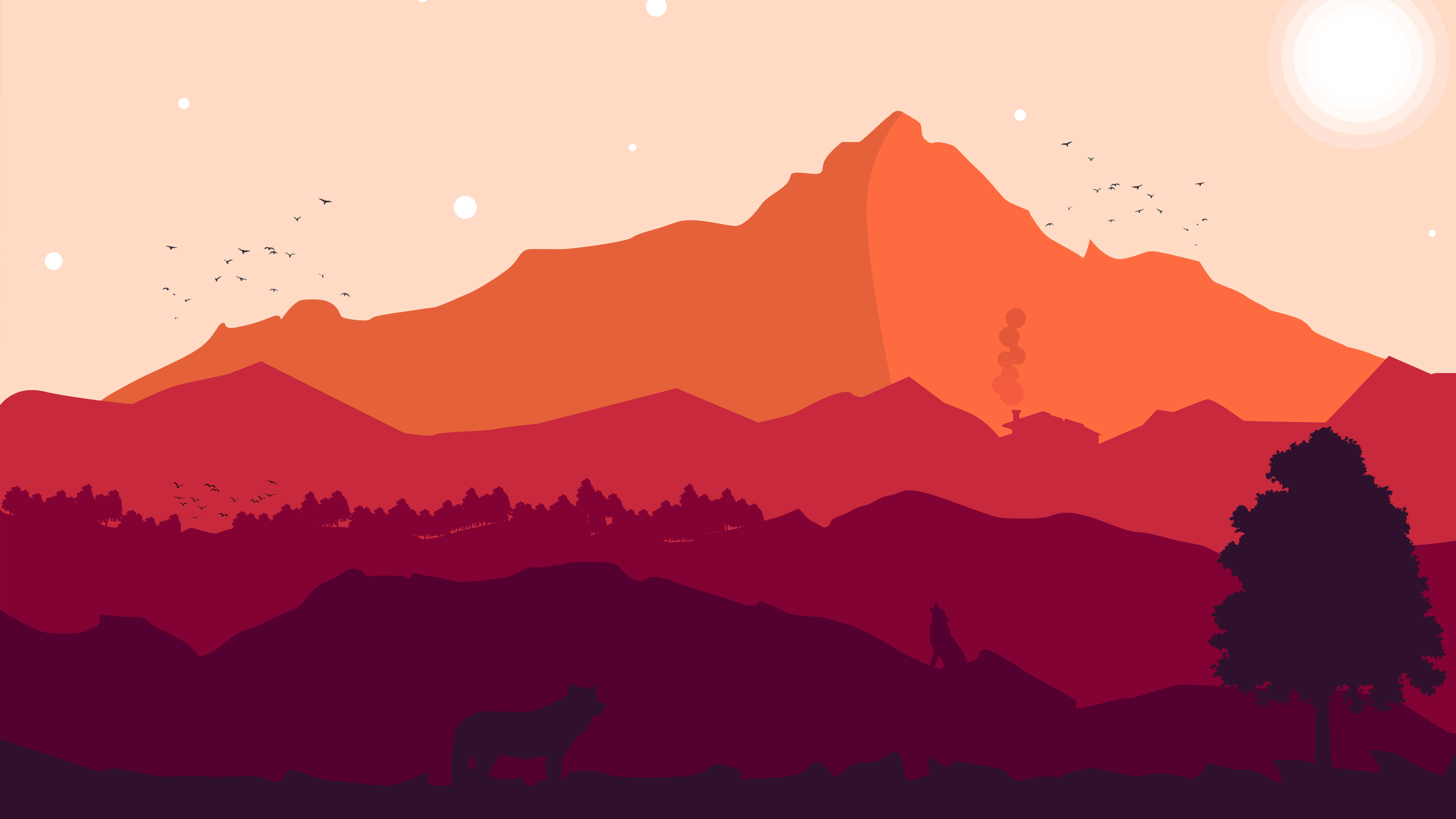 12k, mountain range, sunset, 8K Desktop Wallpaper