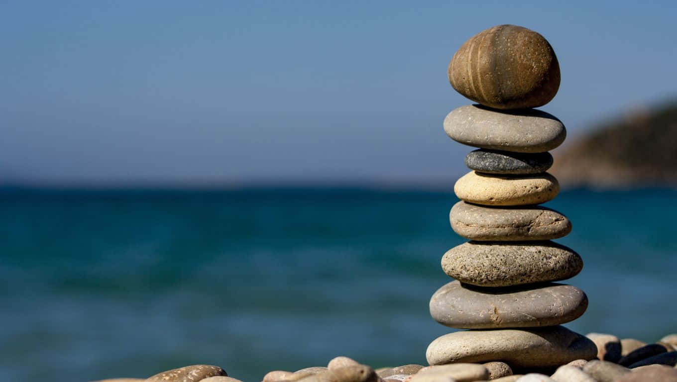 pebble beach, turquoise ocean, clear blue sky, HD Desktop Wallpaper