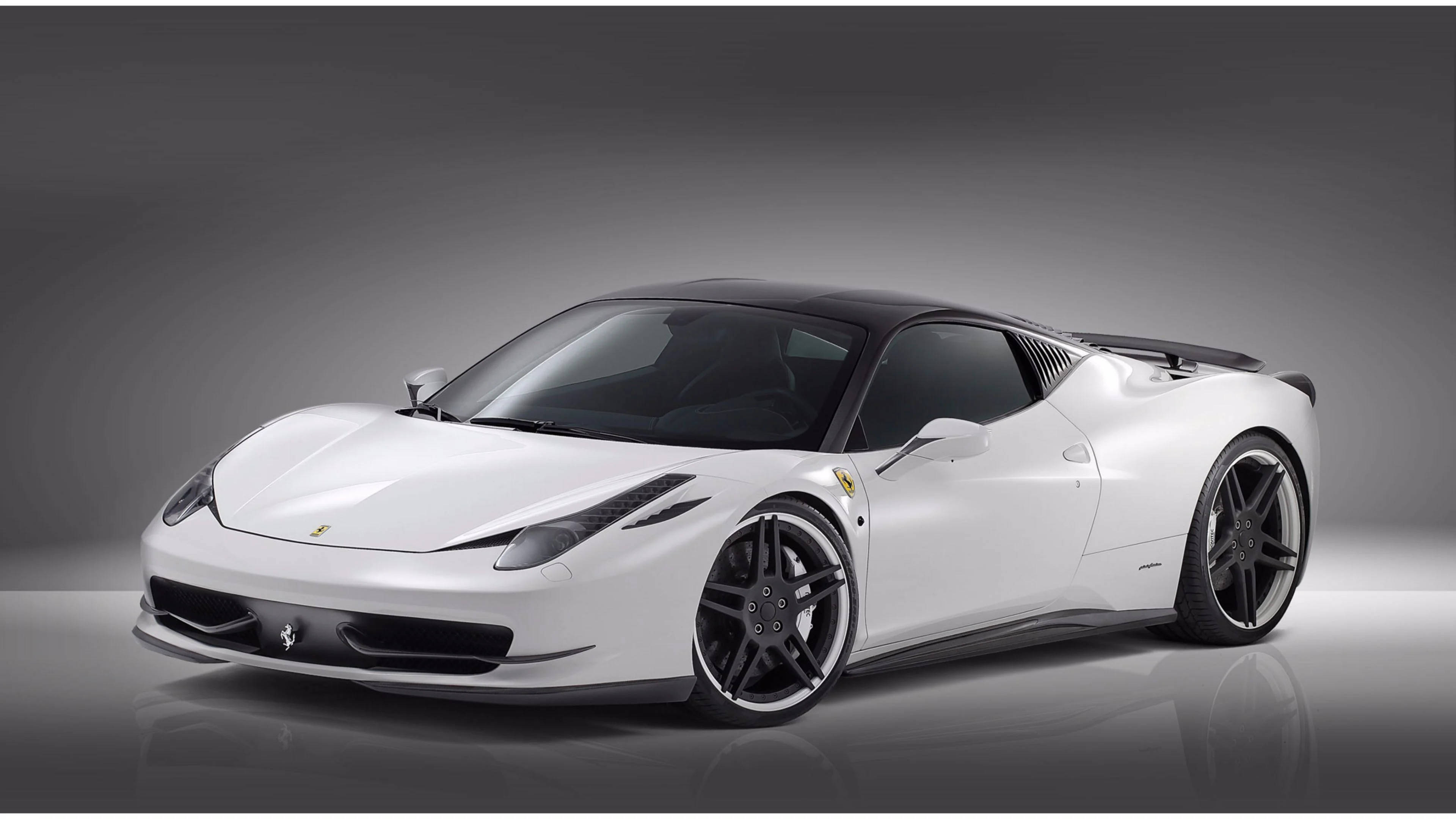 Ferrari, 458, white, 4K Desktop Wallpaper