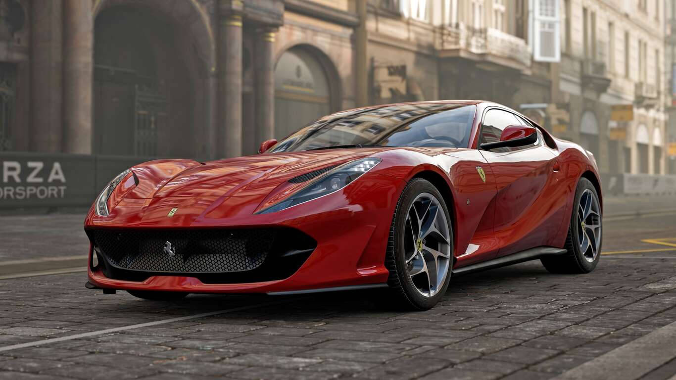 812 Superfast, Ferrari, glossy red, HD Desktop Wallpaper