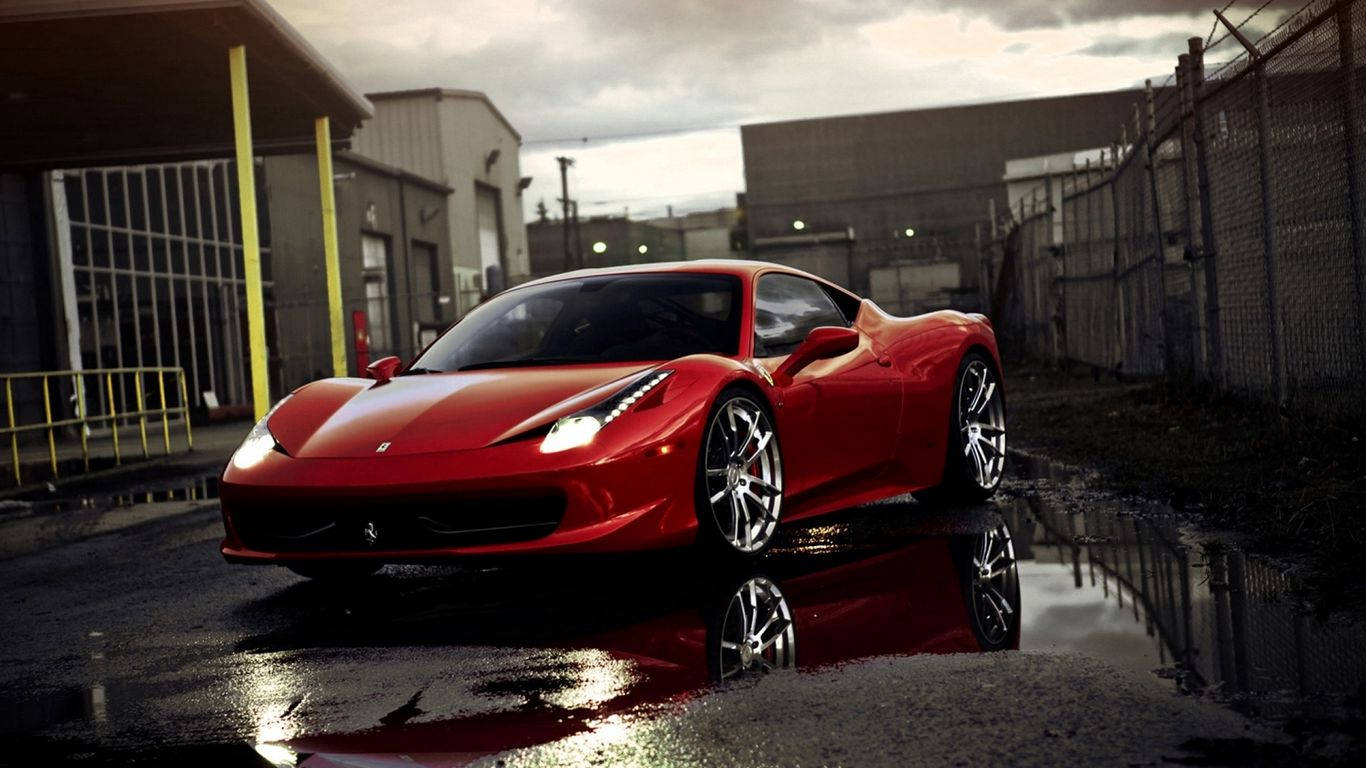 458, Ferrari, glossy red, HD Desktop Wallpaper