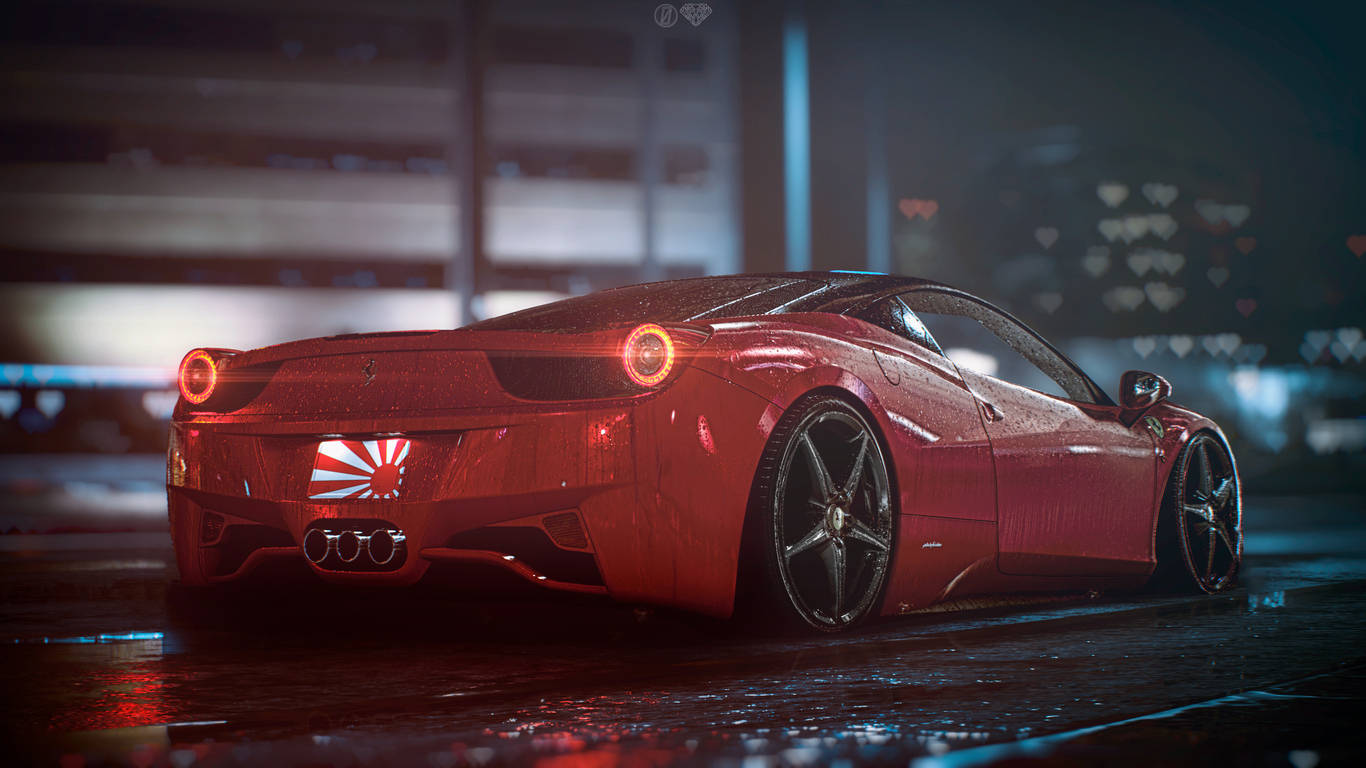 Ferrari, 458, glossy red, HD Desktop Wallpaper