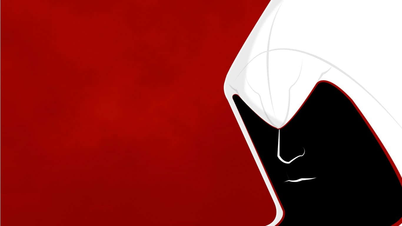 white hooded man, red background, minimalist illustration, HD Desktop Wallpaper
