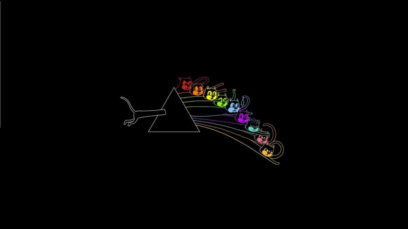 1366x768 minimalist, black background, white outline pyramid, HD Desktop Wallpaper