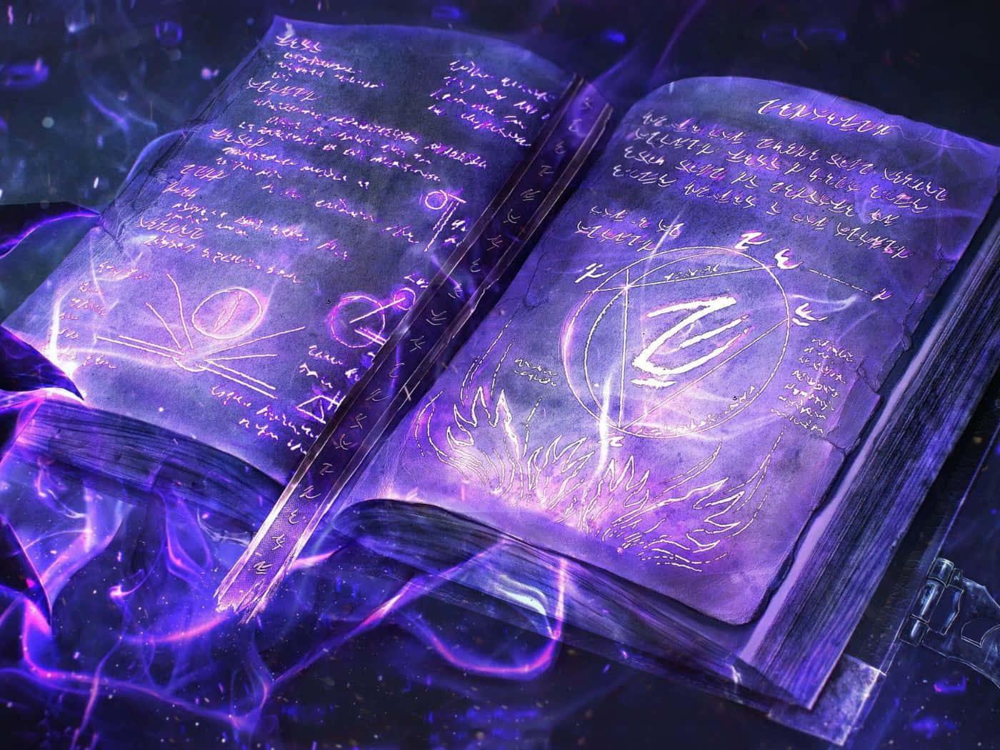 1400x1050, glowing purple energy, mystical symbols, HD Desktop Wallpaper