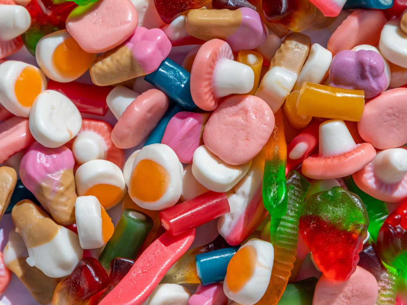 candy, gummy candies, mushrooms, HD Desktop Wallpaper