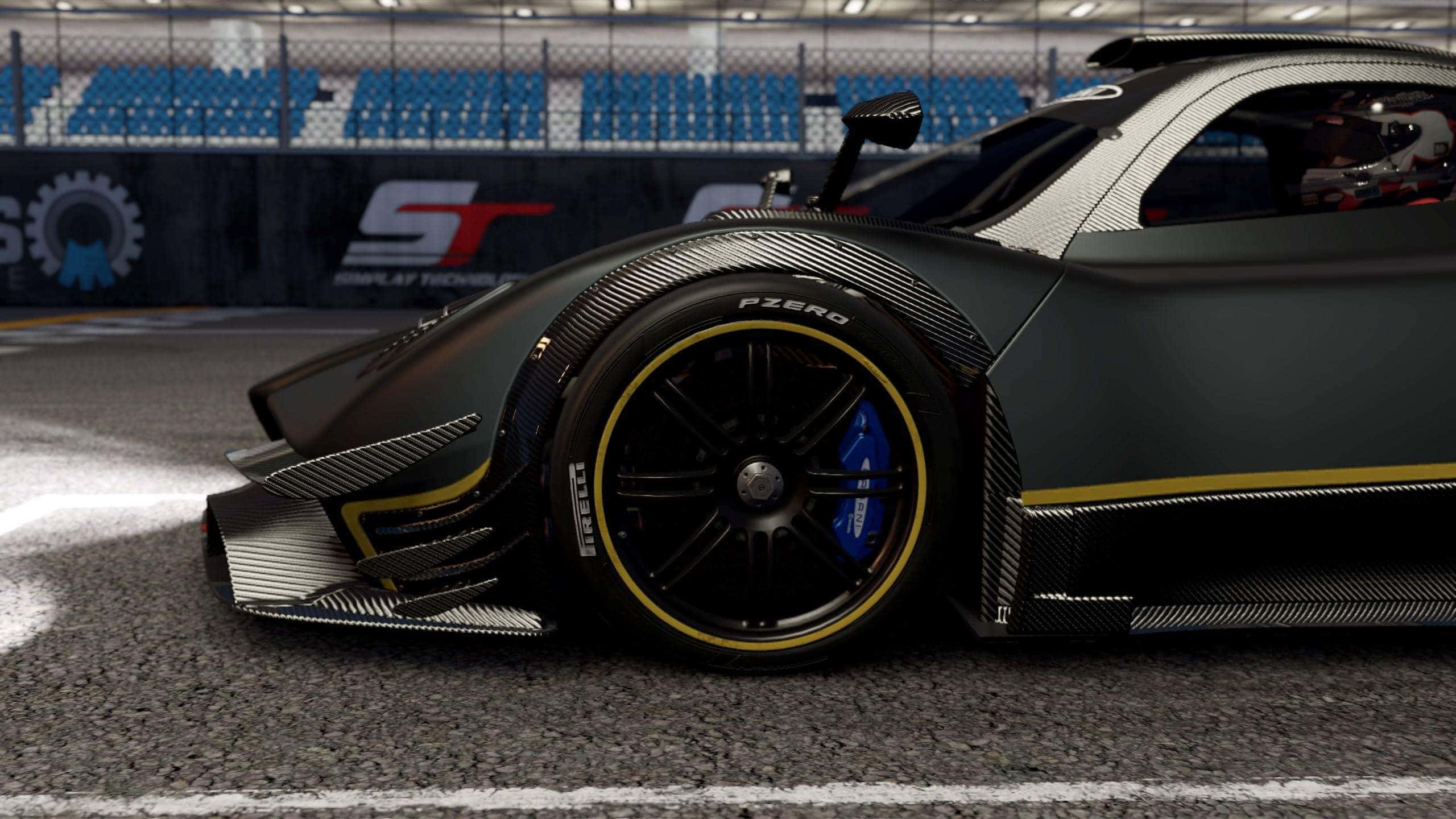 matte black, race car, carbon fiber details, 2K Desktop Wallpaper