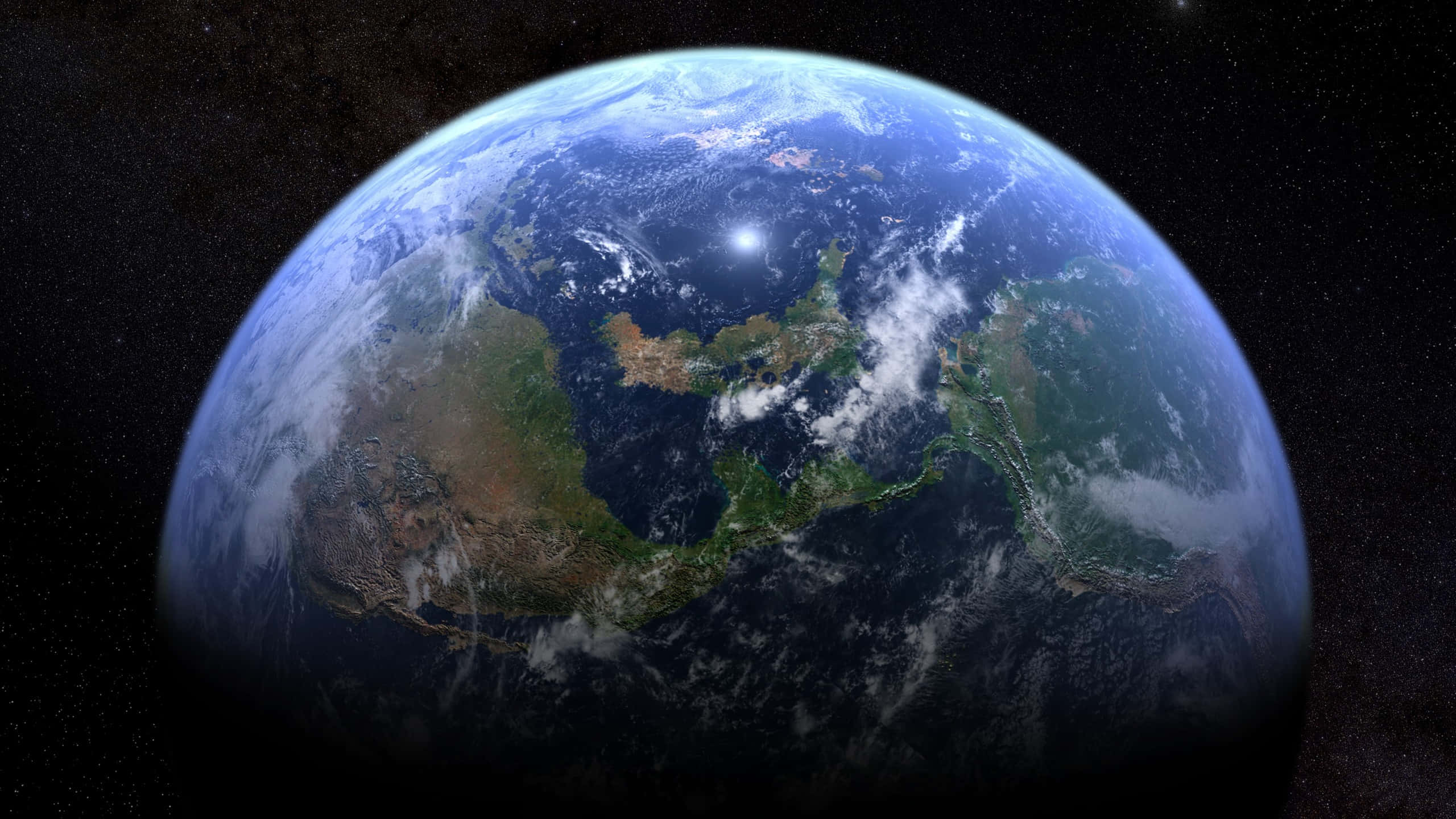 1440p Space, Earth, blue oceans, 2K Desktop Wallpaper