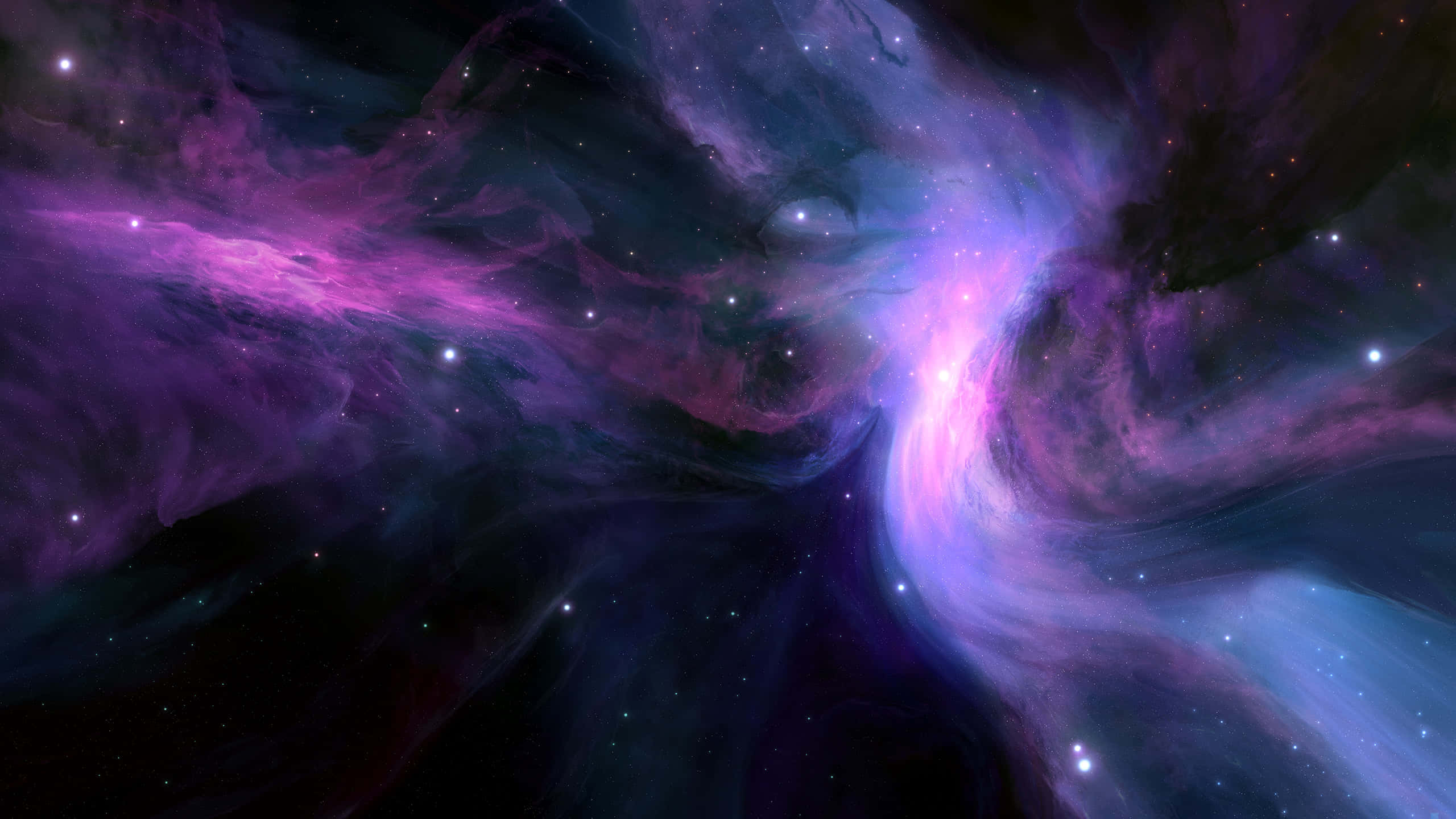 cosmic nebula, glowing stars, dark space backdrop, 2K Desktop Wallpaper