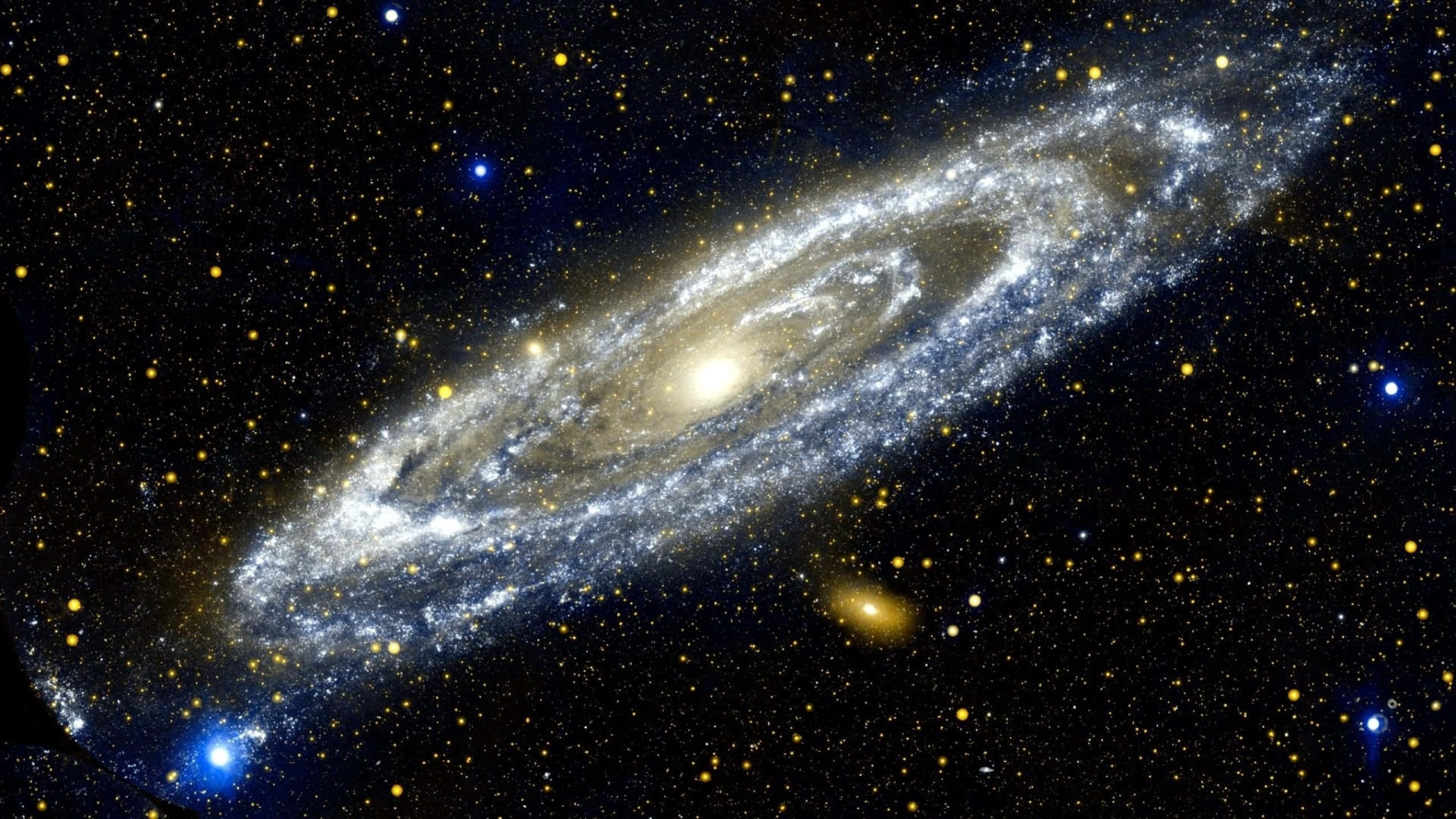 spiral galaxy, glowing arms, countless stars, 2K Desktop Wallpaper