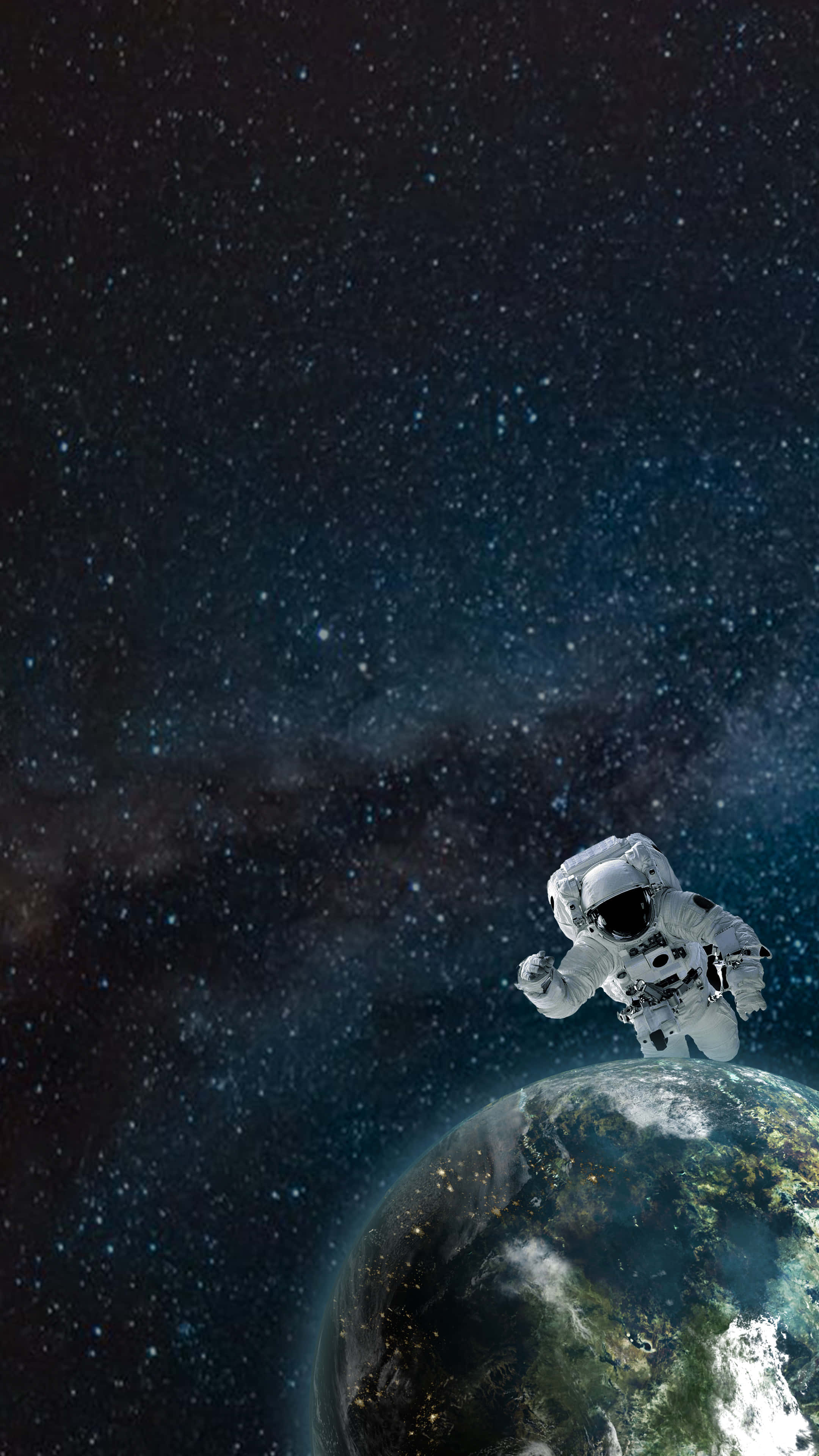 astronaut, Earth, stars, 4K Phone Wallpaper