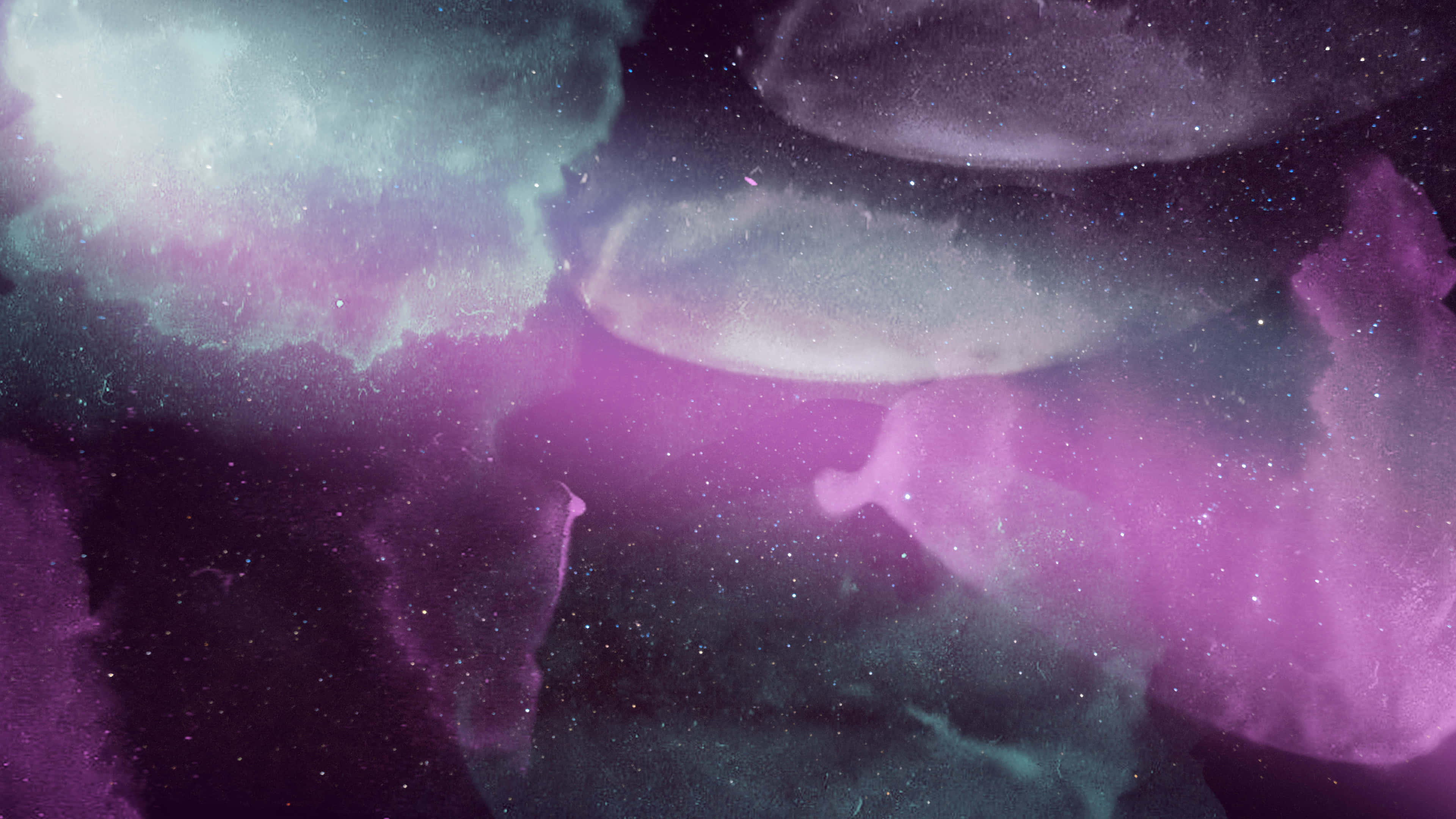 cosmic nebulae, deep purples, teal, 4K Desktop Wallpaper