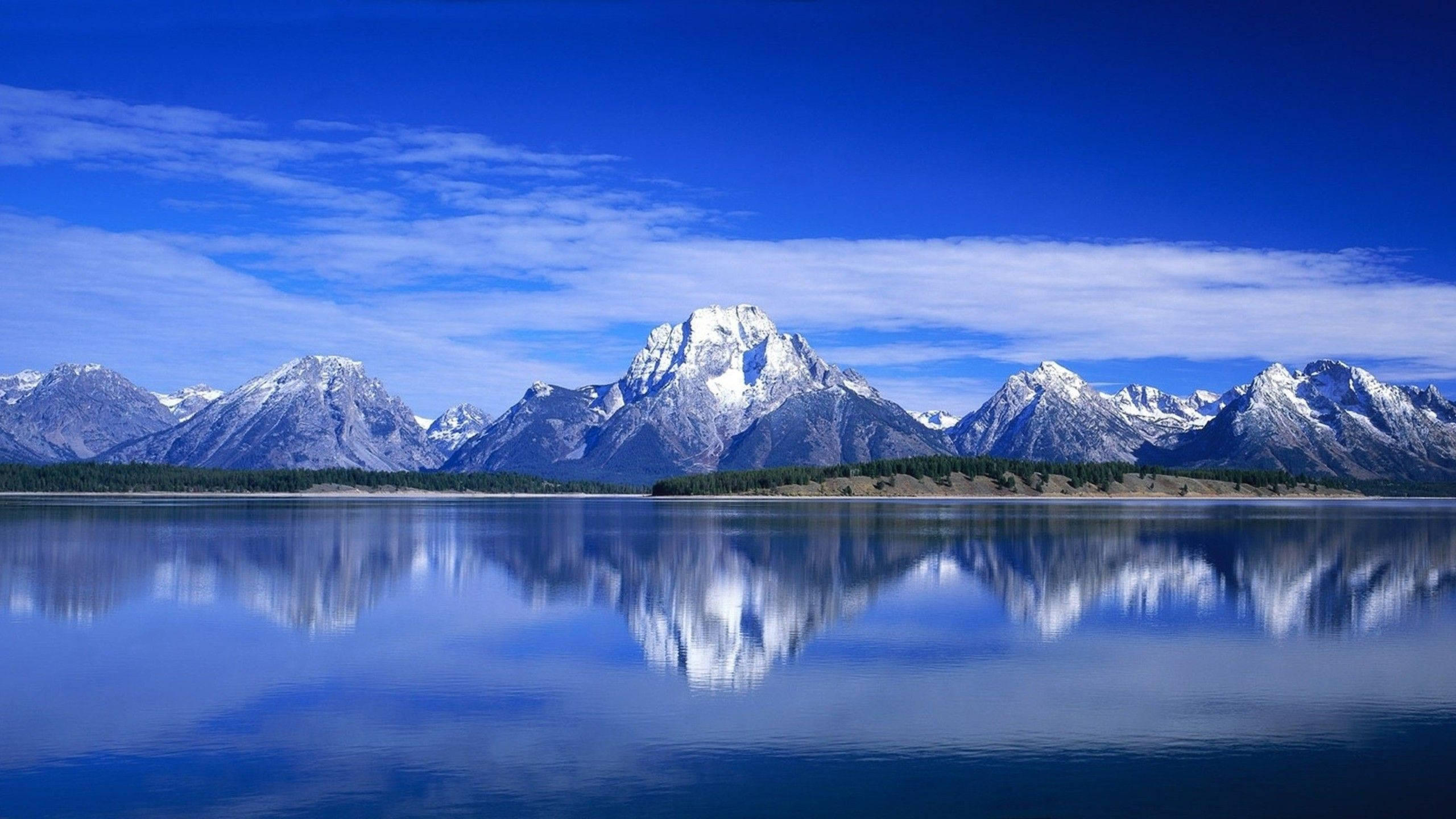 1440p HD, mountain peaks, clear lake, 2K Desktop Wallpaper