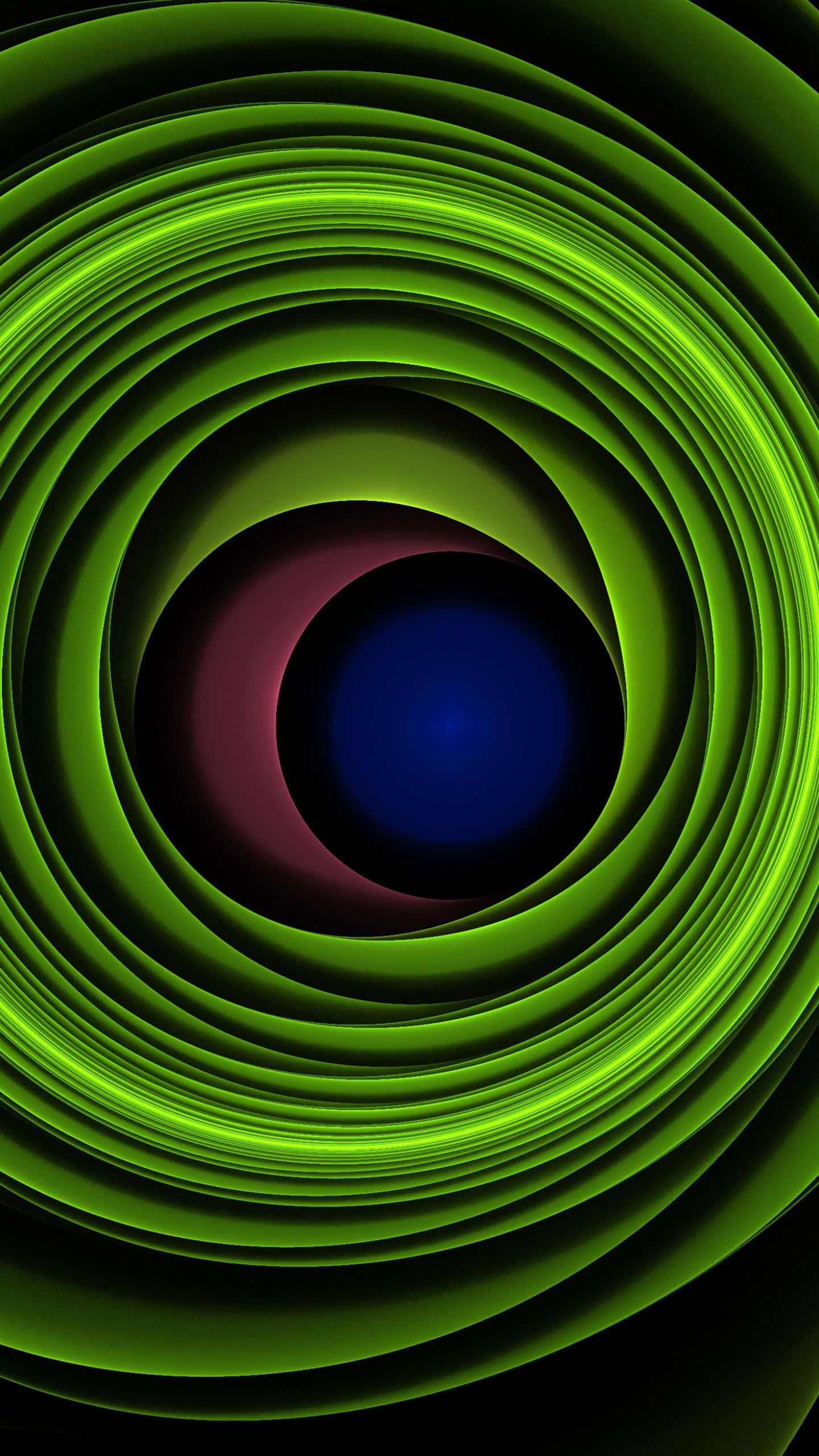 1440x1080, neon green, concentric rings, 2K Phone Wallpaper
