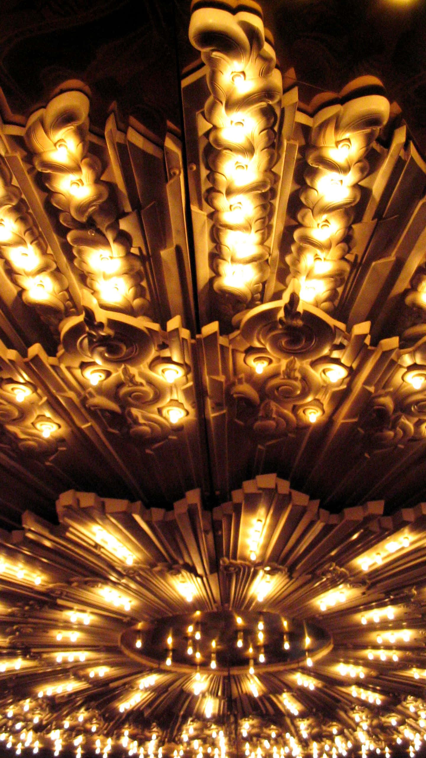 1440x1080, ornate chandelier, golden lights, 2K Phone Wallpaper