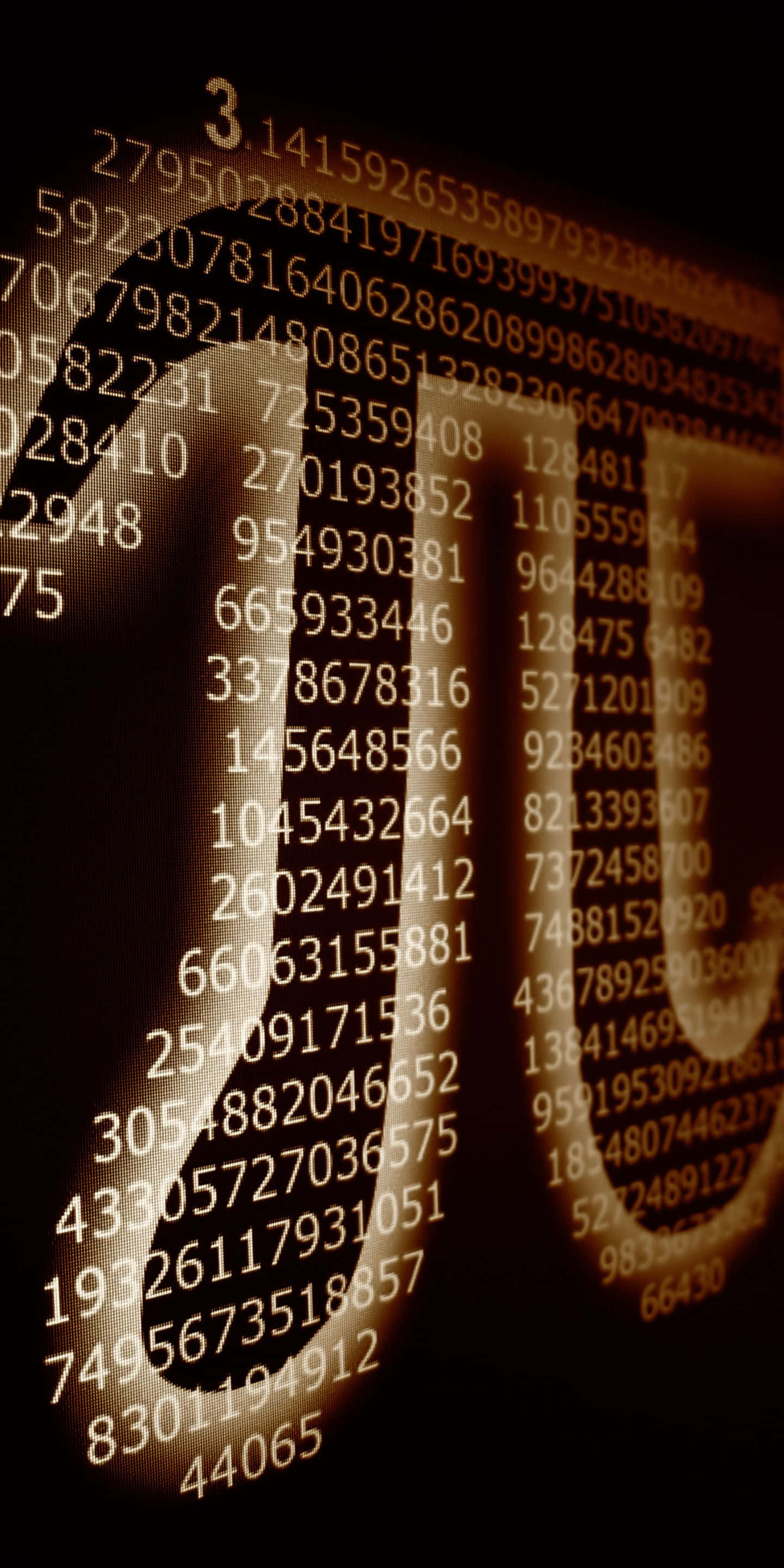 1440x2880, golden numbers, digits, 2K Phone Wallpaper