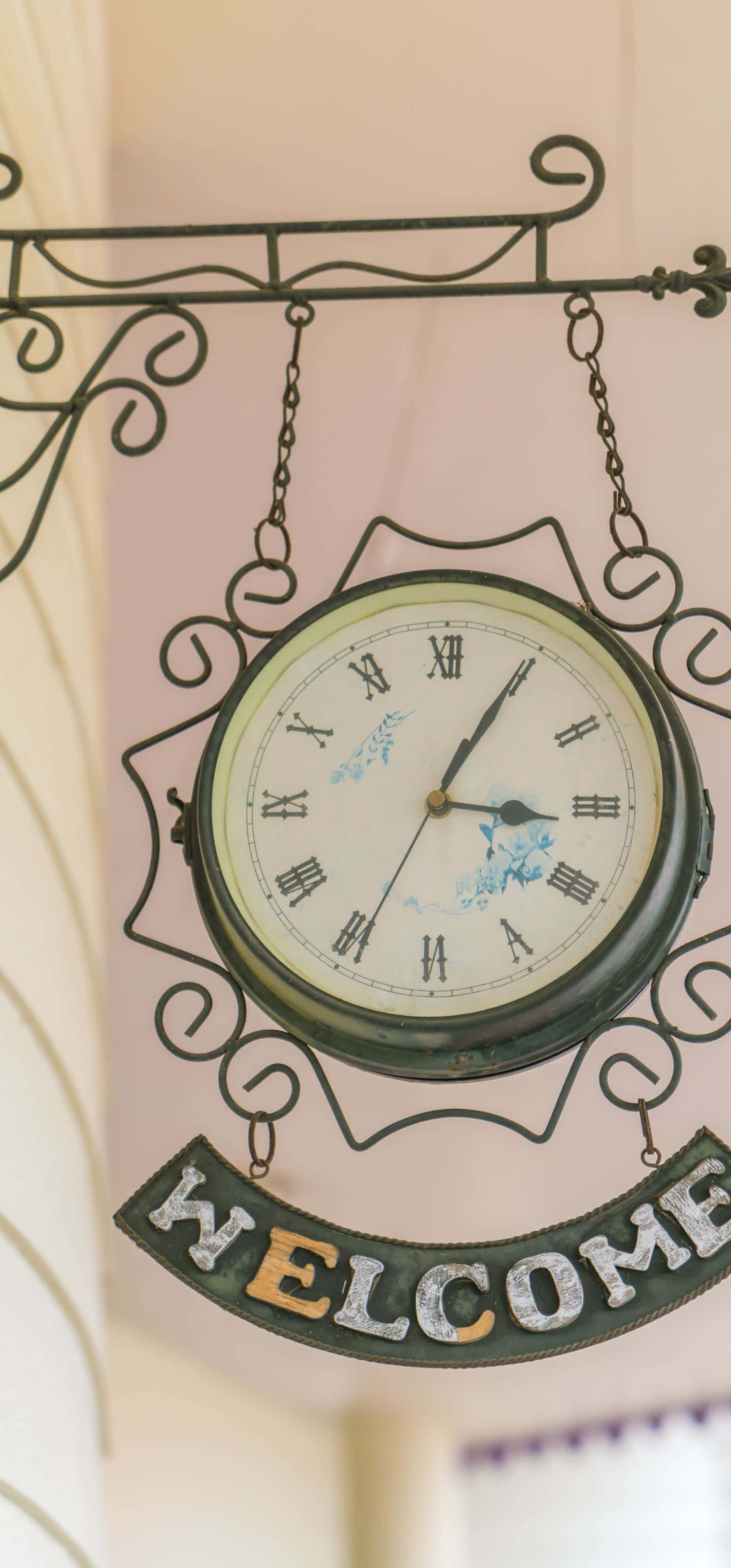 1440x3088, vintage ornate clock, roman numerals, 2K Phone Wallpaper