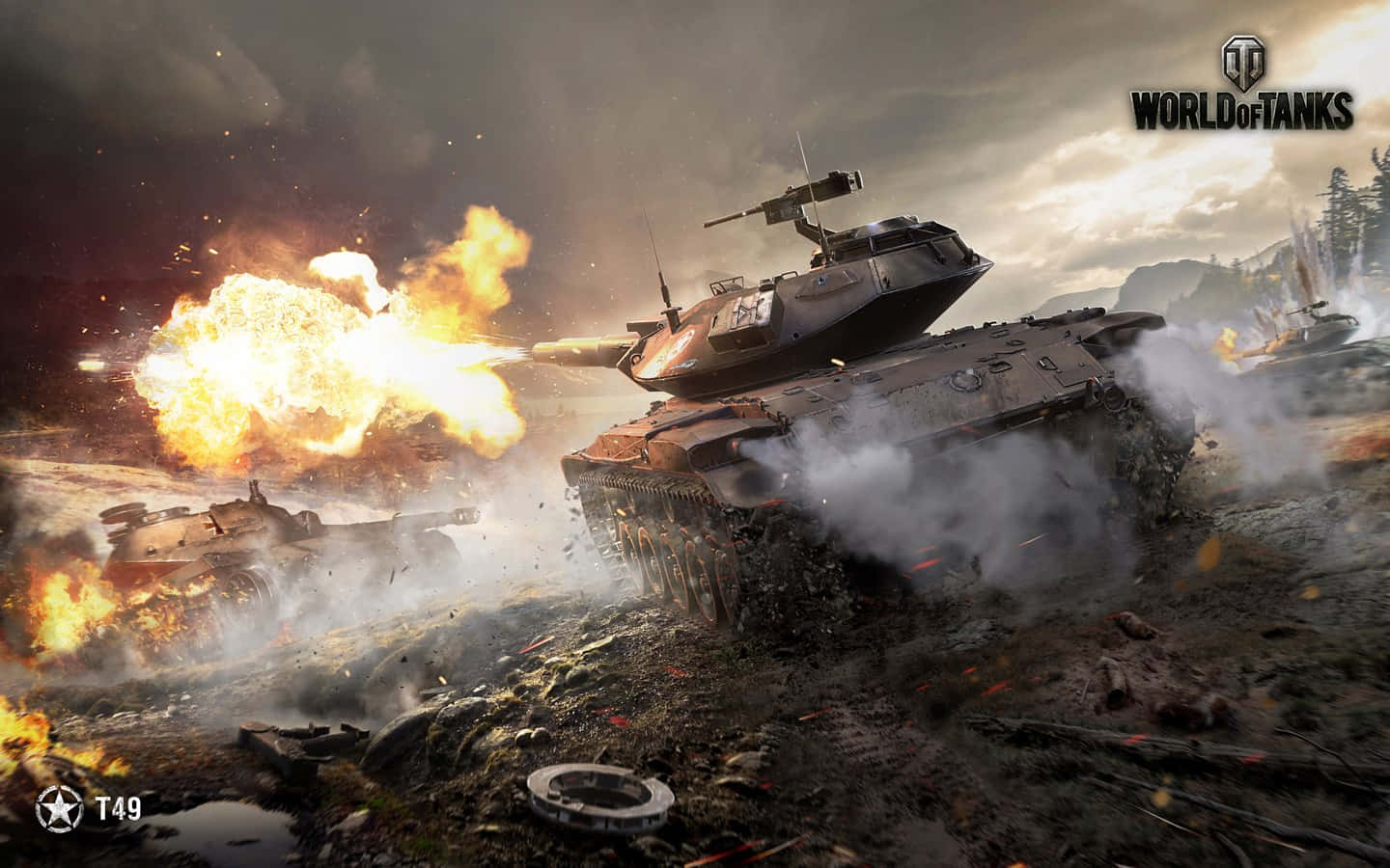 1440x900 tanks, massive tank, muddy battlefield, HD Desktop Wallpaper