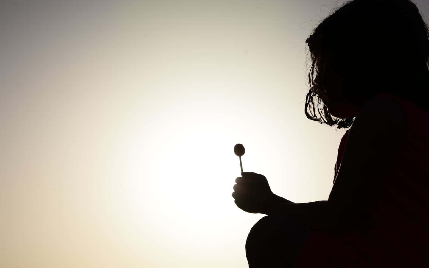 lollipop, silhouette, child, HD Desktop Wallpaper