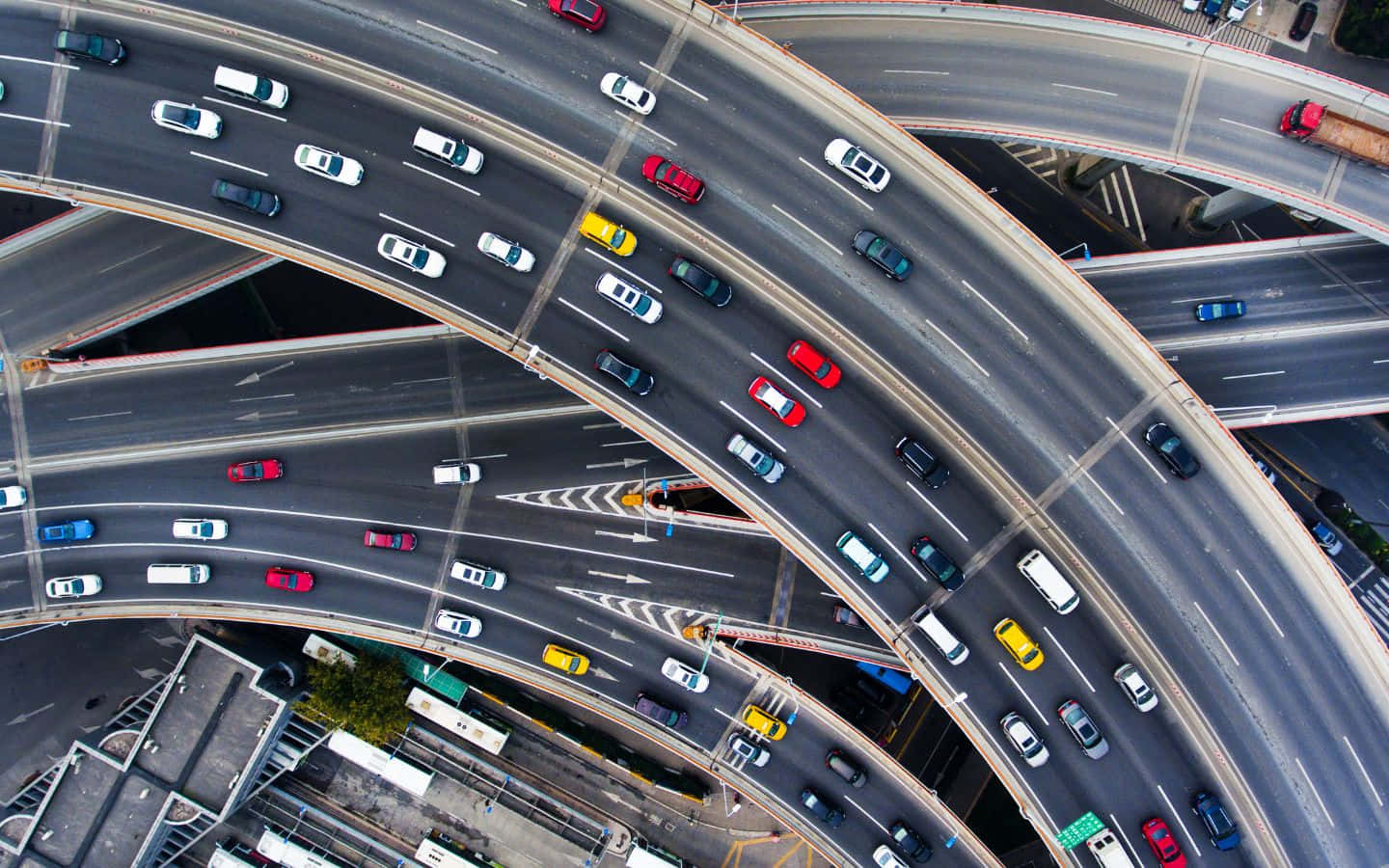 1440x900, Aerial view, complex highway interchange, HD Desktop Wallpaper