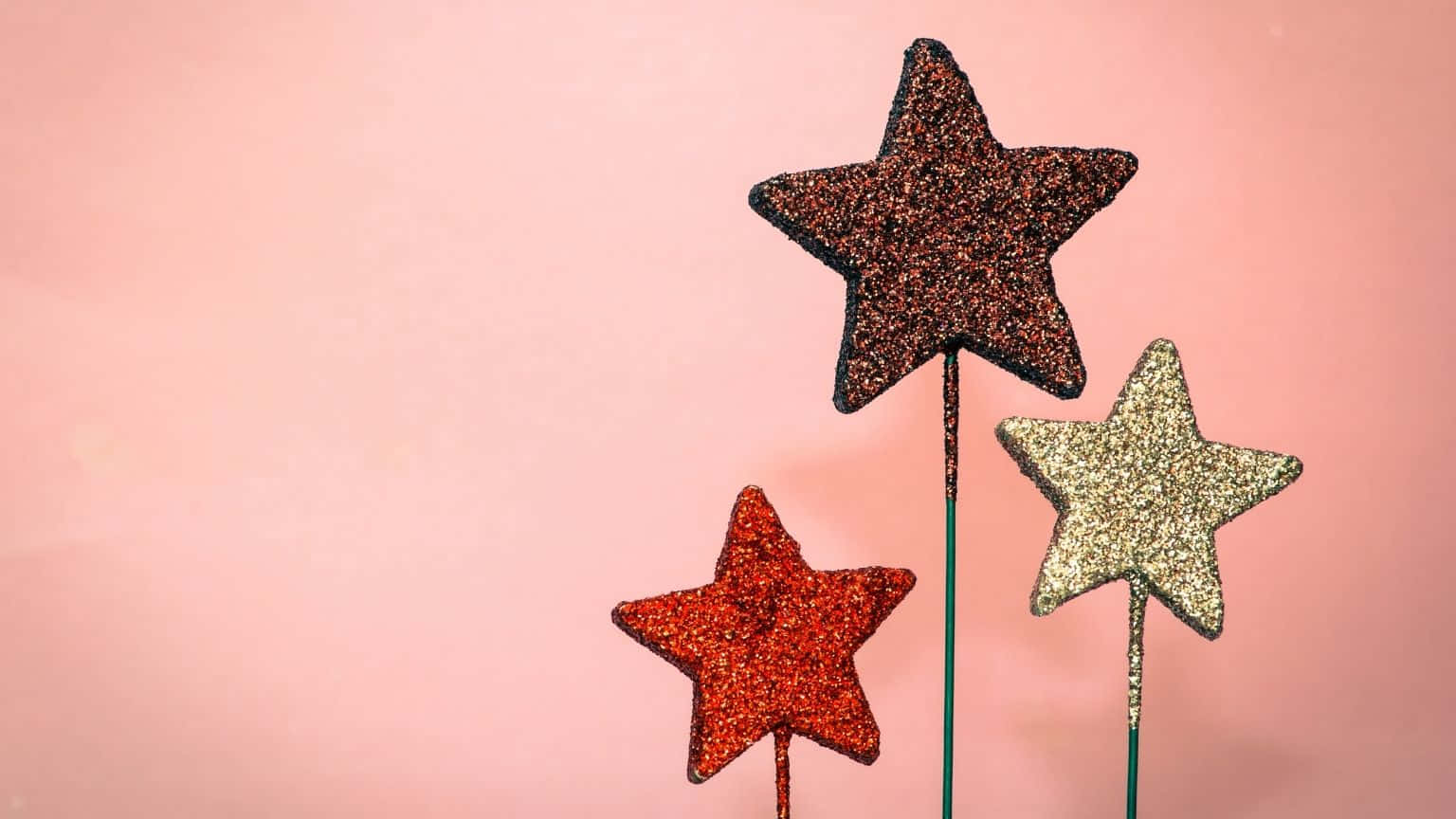 1536x864, vibrant sunset, three glittery stars, HD Desktop Wallpaper