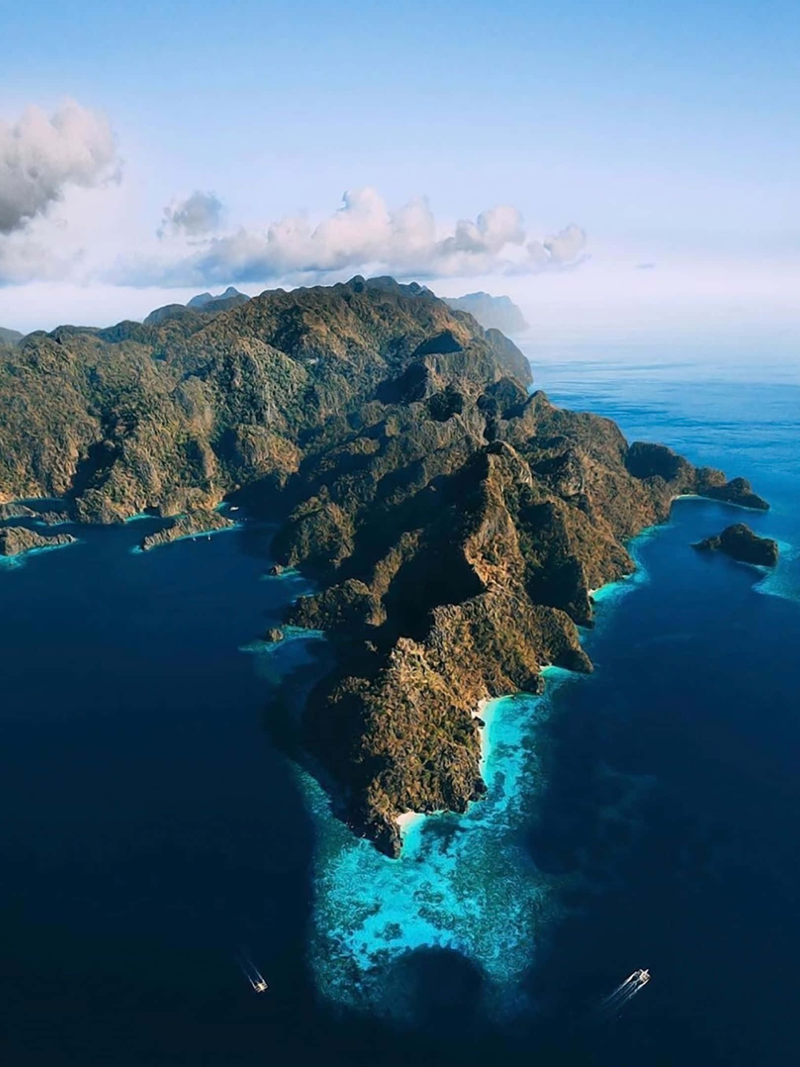 1620x2160, rugged jungle-covered island, turquoise lagoons, Full HD Phone Wallpaper