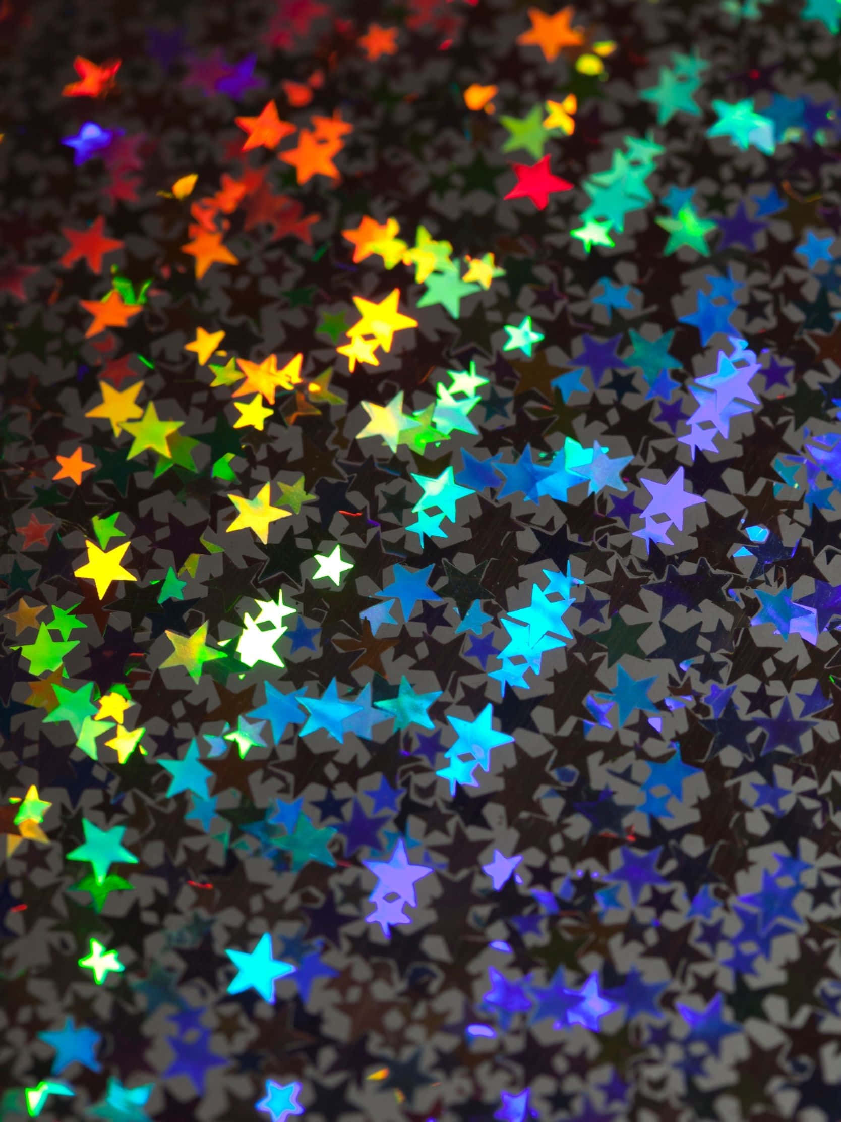 1668x2224, multicolored star-shaped glitter, dark surface, Full HD Phone Wallpaper