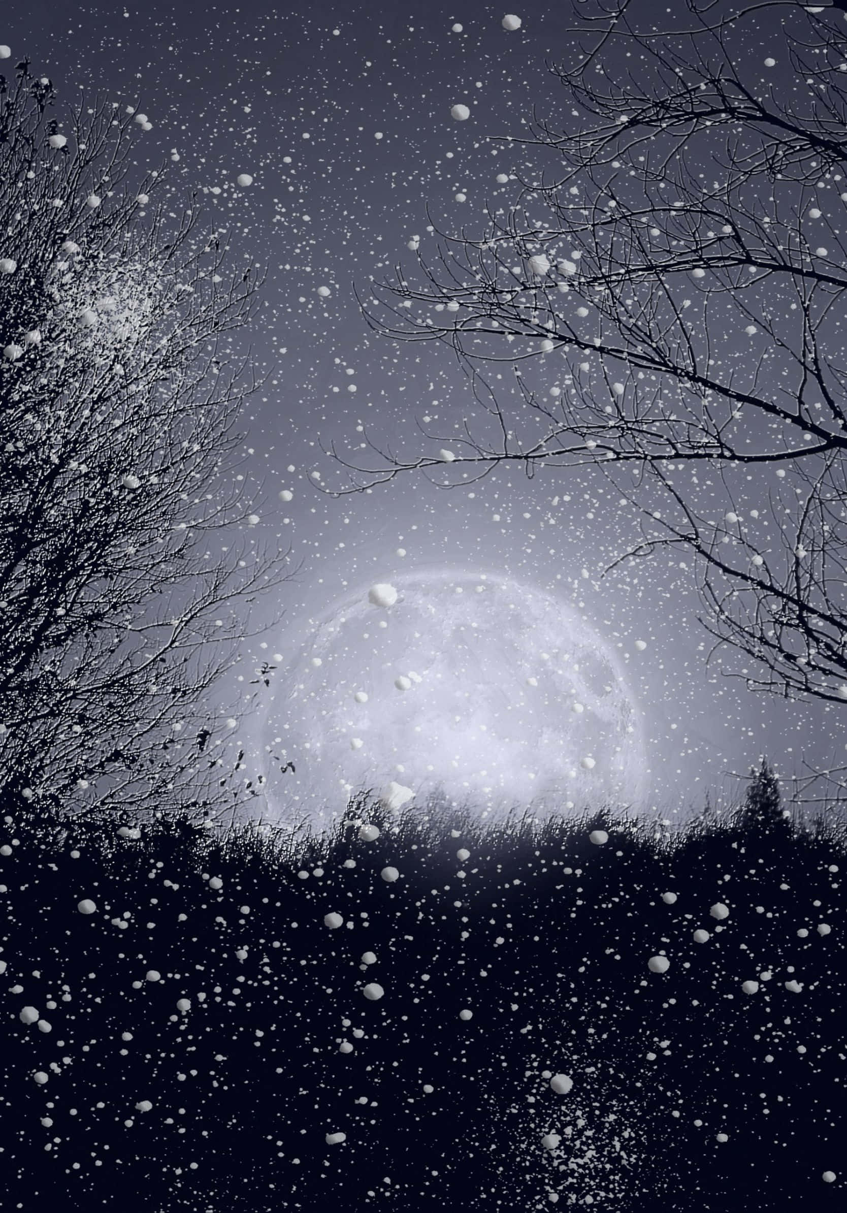 1668x2388, snowflakes, dark winter sky, Full HD Phone Wallpaper