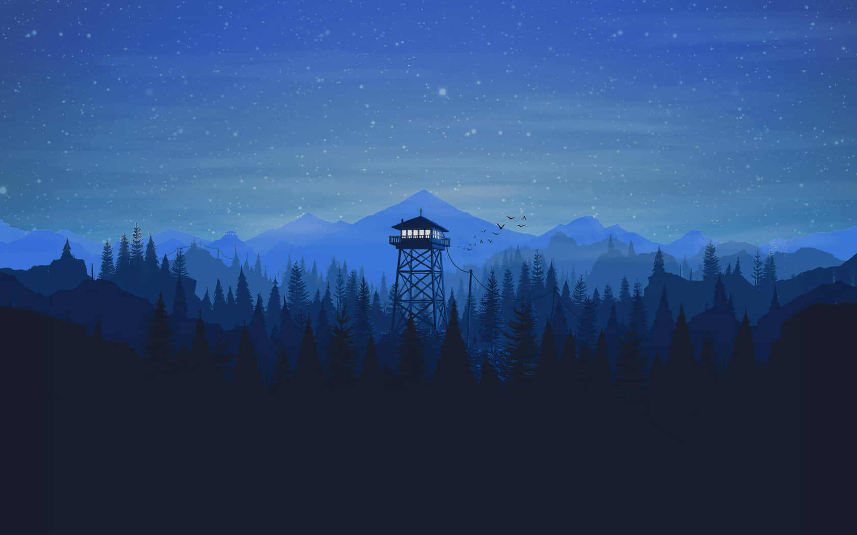 1680x1050, watchtower, starry night sky, HD Desktop Wallpaper