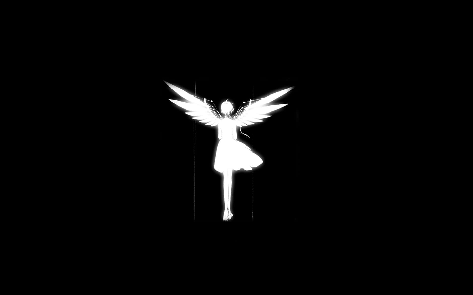 1680x1050, glowing white angelic figure, outstretched wings, Full HD Desktop Wallpaper