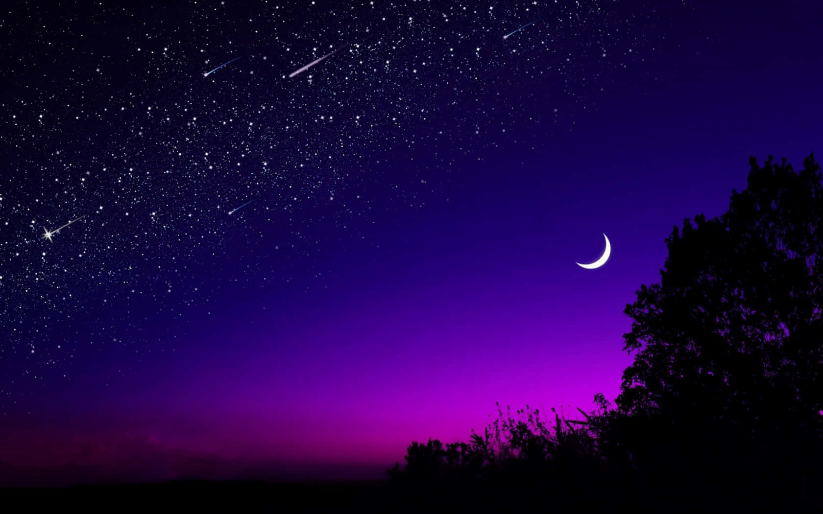 1680x1050, vibrant purple night sky, stars, HD Desktop Wallpaper