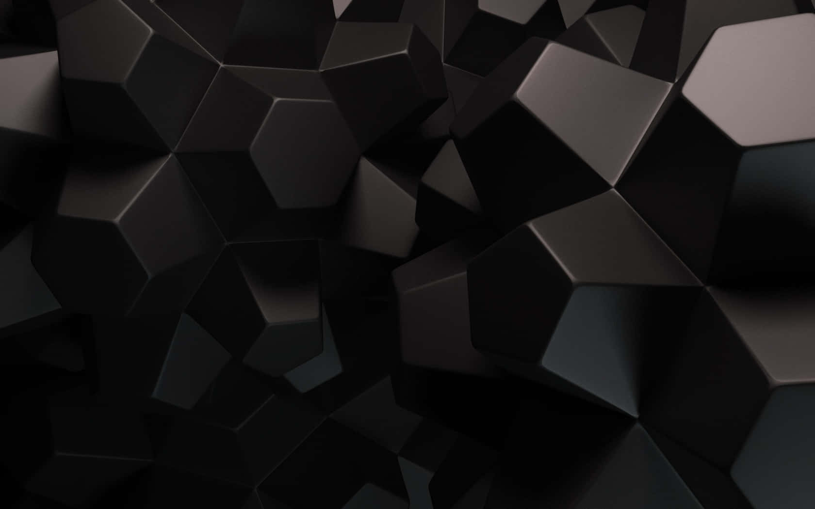 1680x1050, dark geometric hexagons, subtle light reflections, HD Desktop Wallpaper