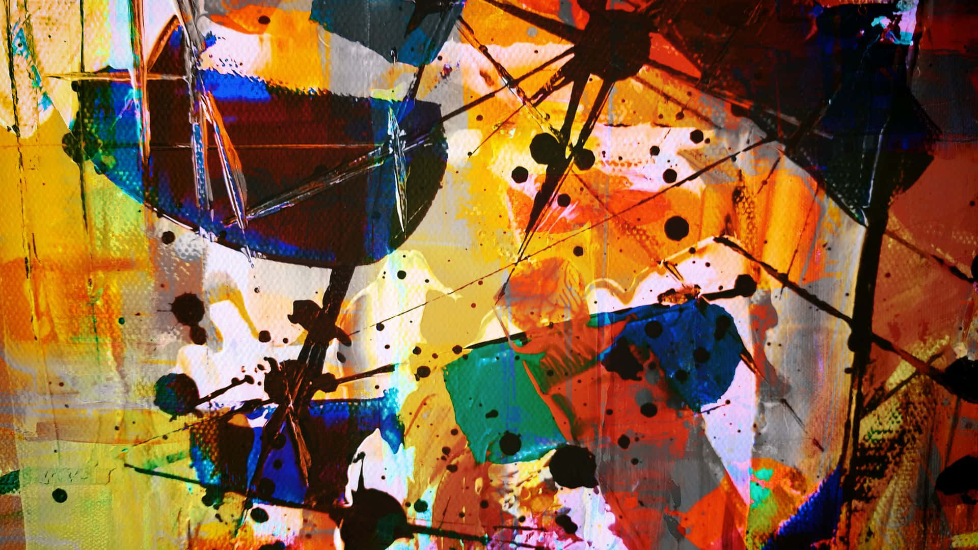 1920 X 1080 Abstract, colorful spots, streaks, Full HD Desktop Wallpaper
