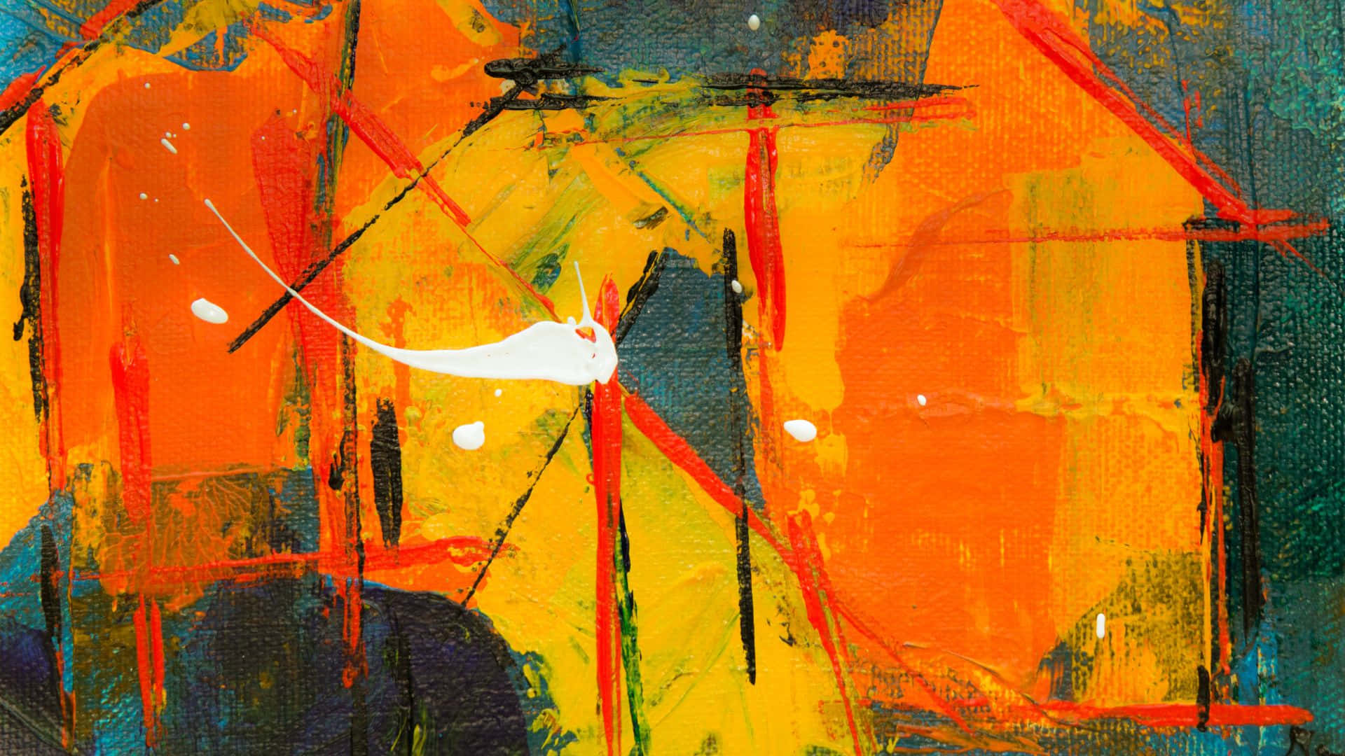 1920 x 1080 abstract, bright elements, vibrant abstract painting, Full HD Desktop Wallpaper