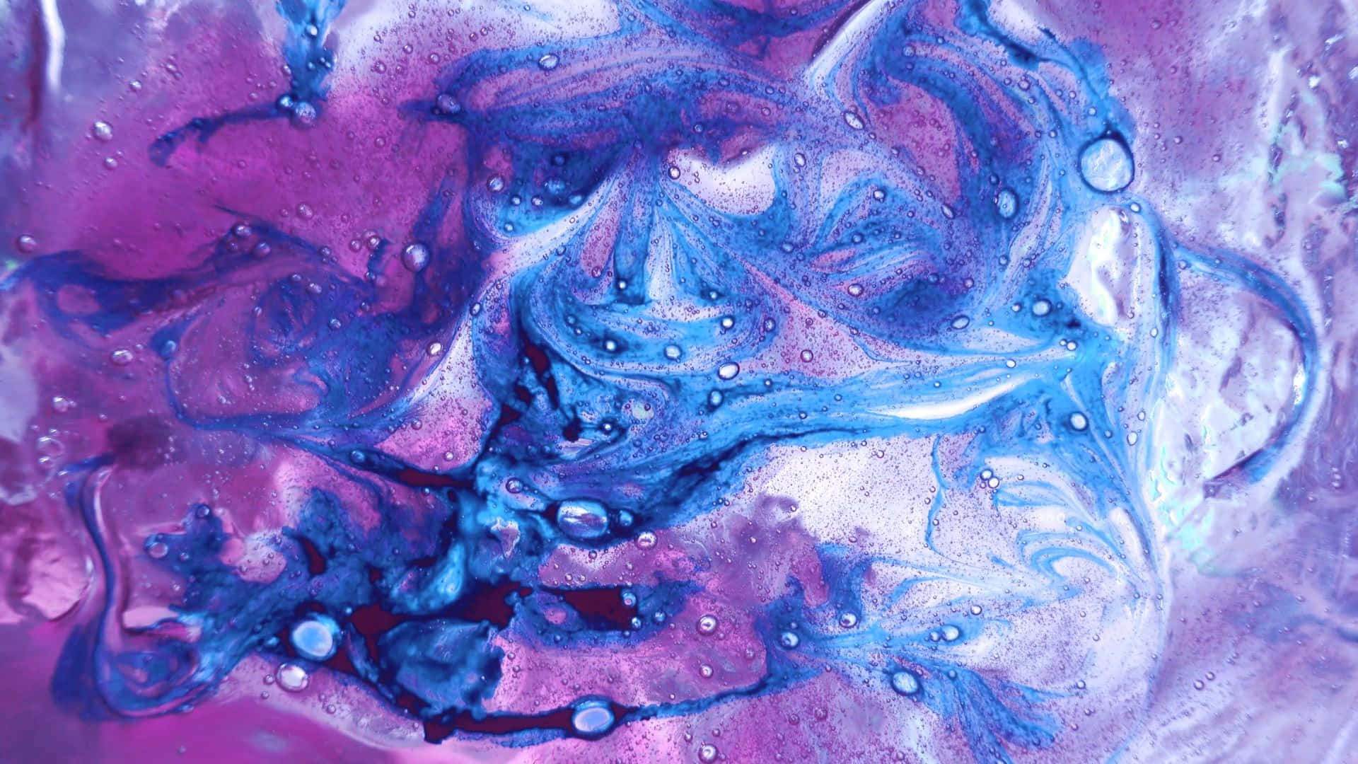 1920 X 1080 abstract, vibrant swirling blues and purples, glossy bubbles, Full HD Desktop Wallpaper