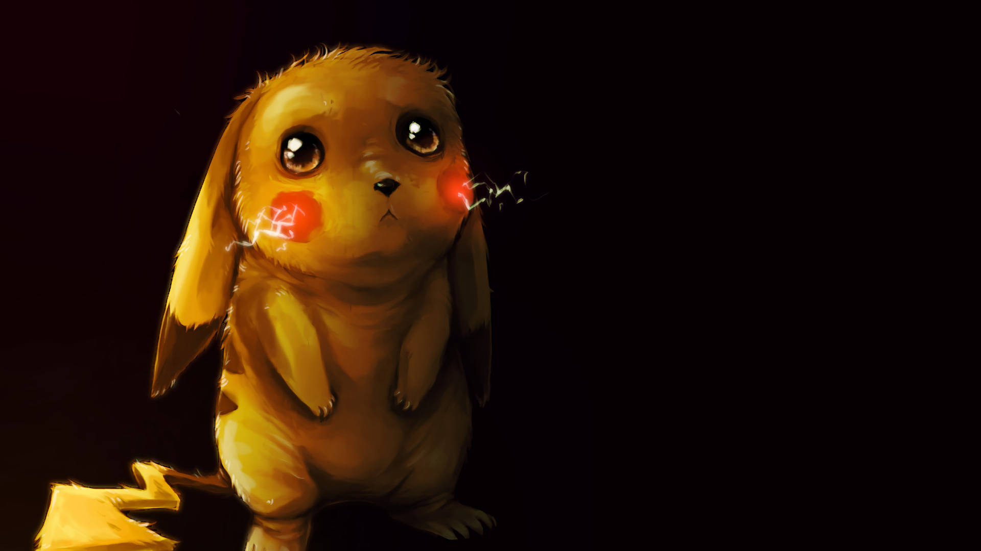1920 x 1080 anime, sad Pikachu, chubby Pikachu, Full HD Desktop Wallpaper