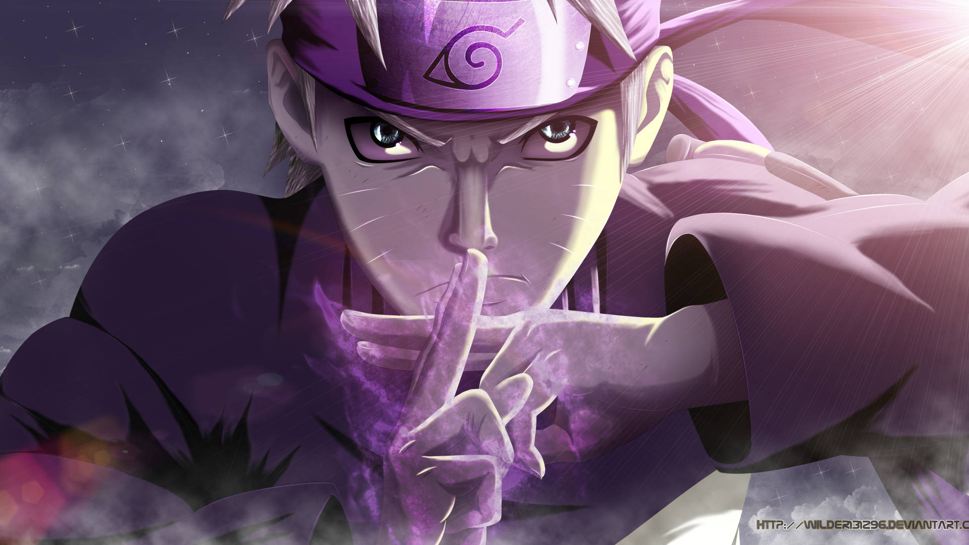 1920 x 1080 anime jutsu sign, anime ninja, purple gear, Full HD Desktop Wallpaper