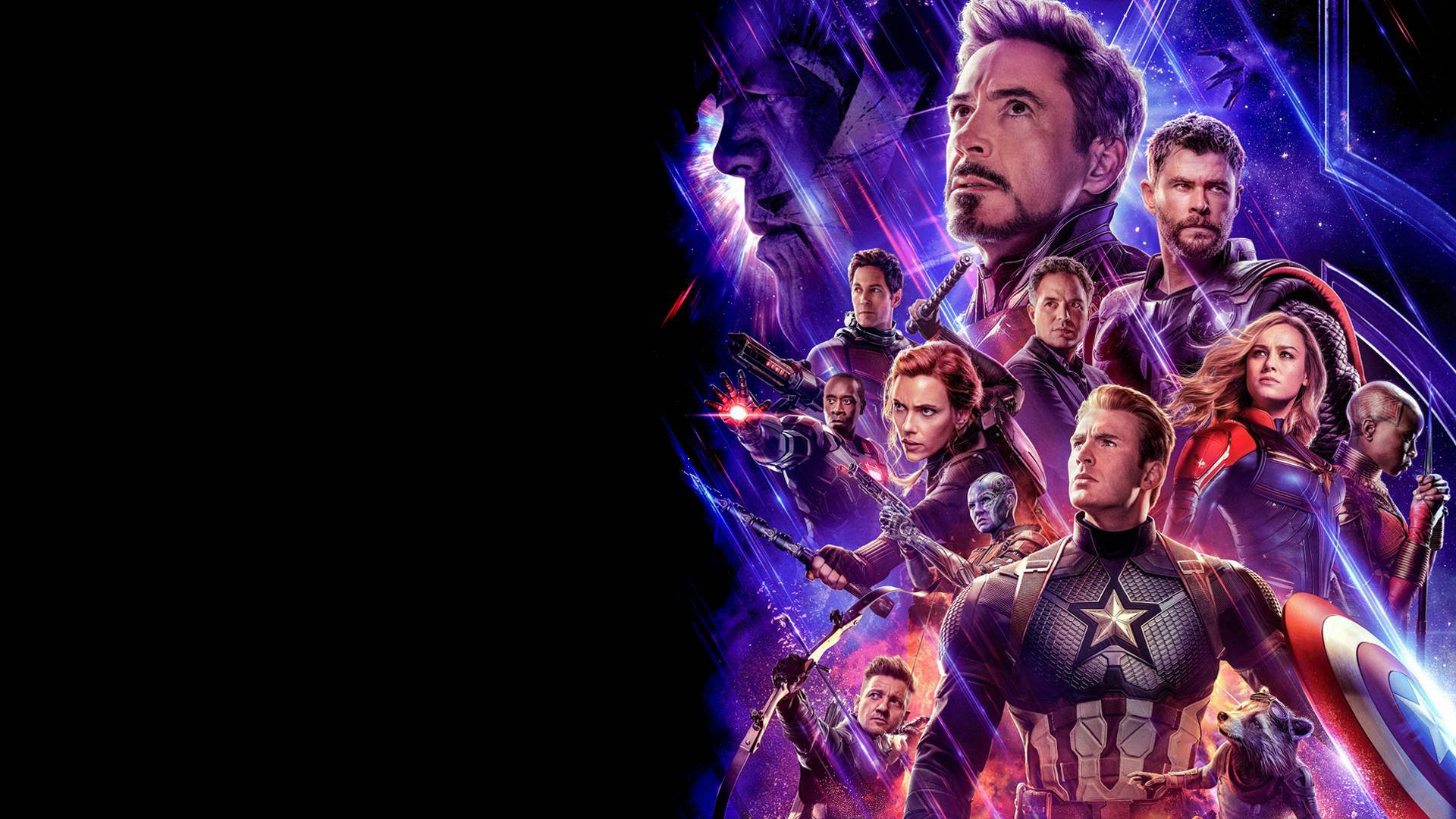 Avengers, purple and blue energy, black void, Full HD Desktop Wallpaper