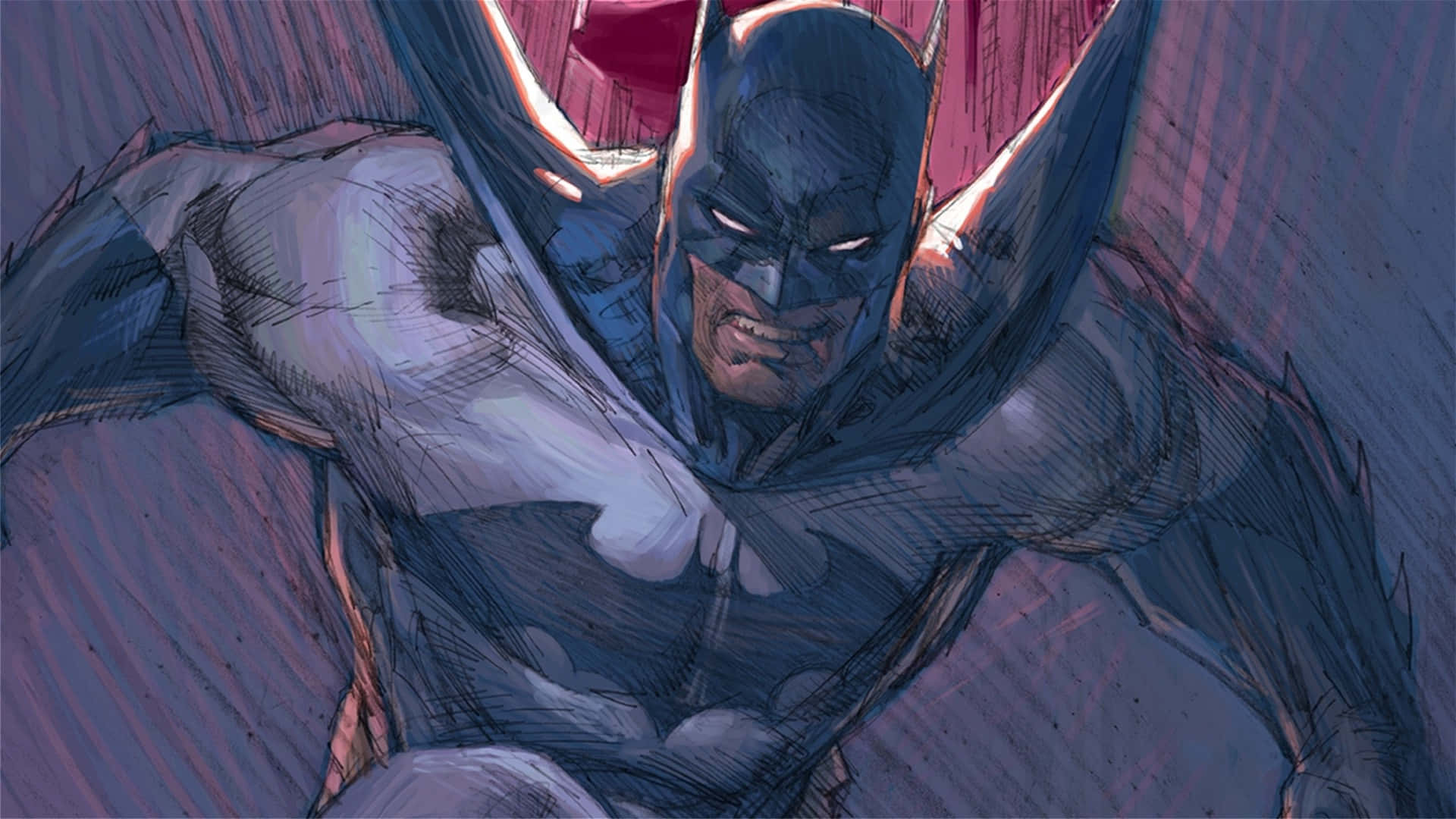 1920 x 1080 Batman, Batman, purple and blue lighting, Full HD Desktop Wallpaper