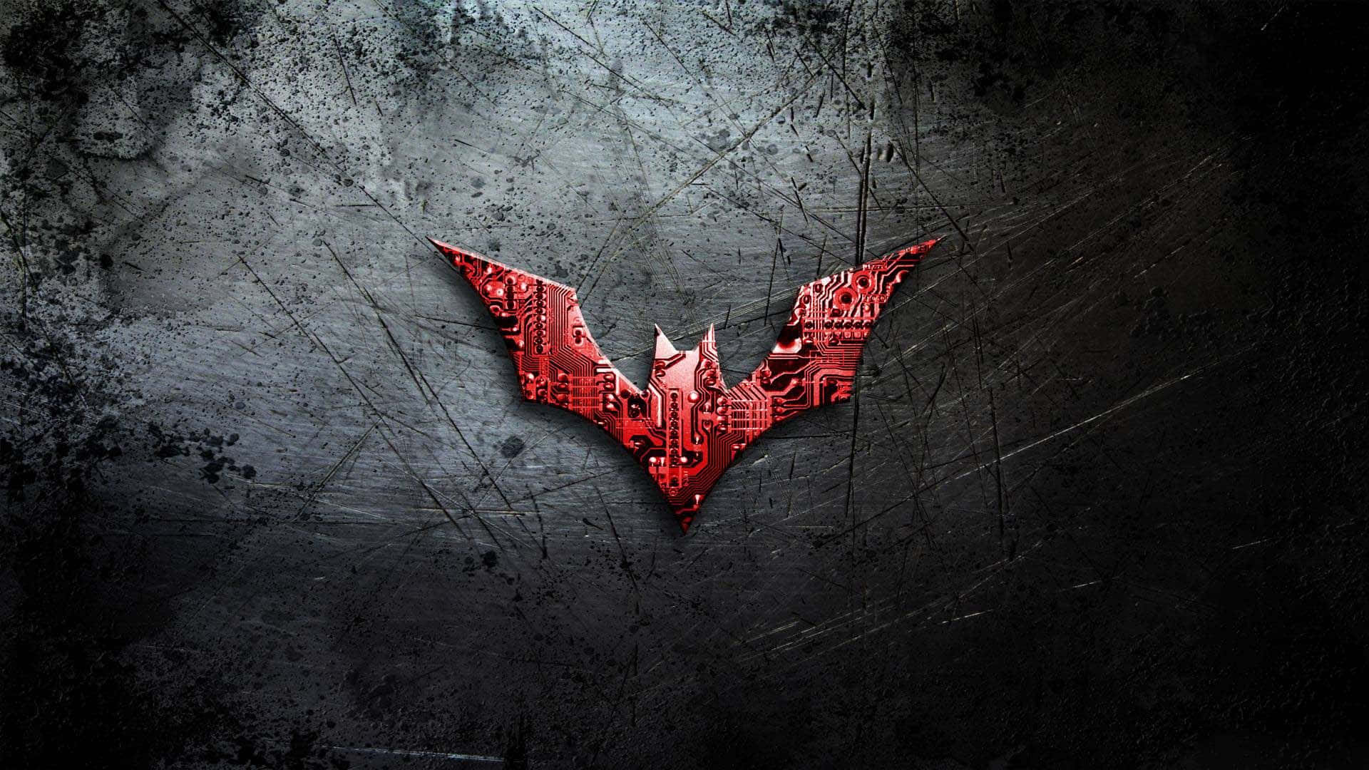 1920 x 1080, Batman, red circuit board bat symbol, Full HD Desktop Wallpaper