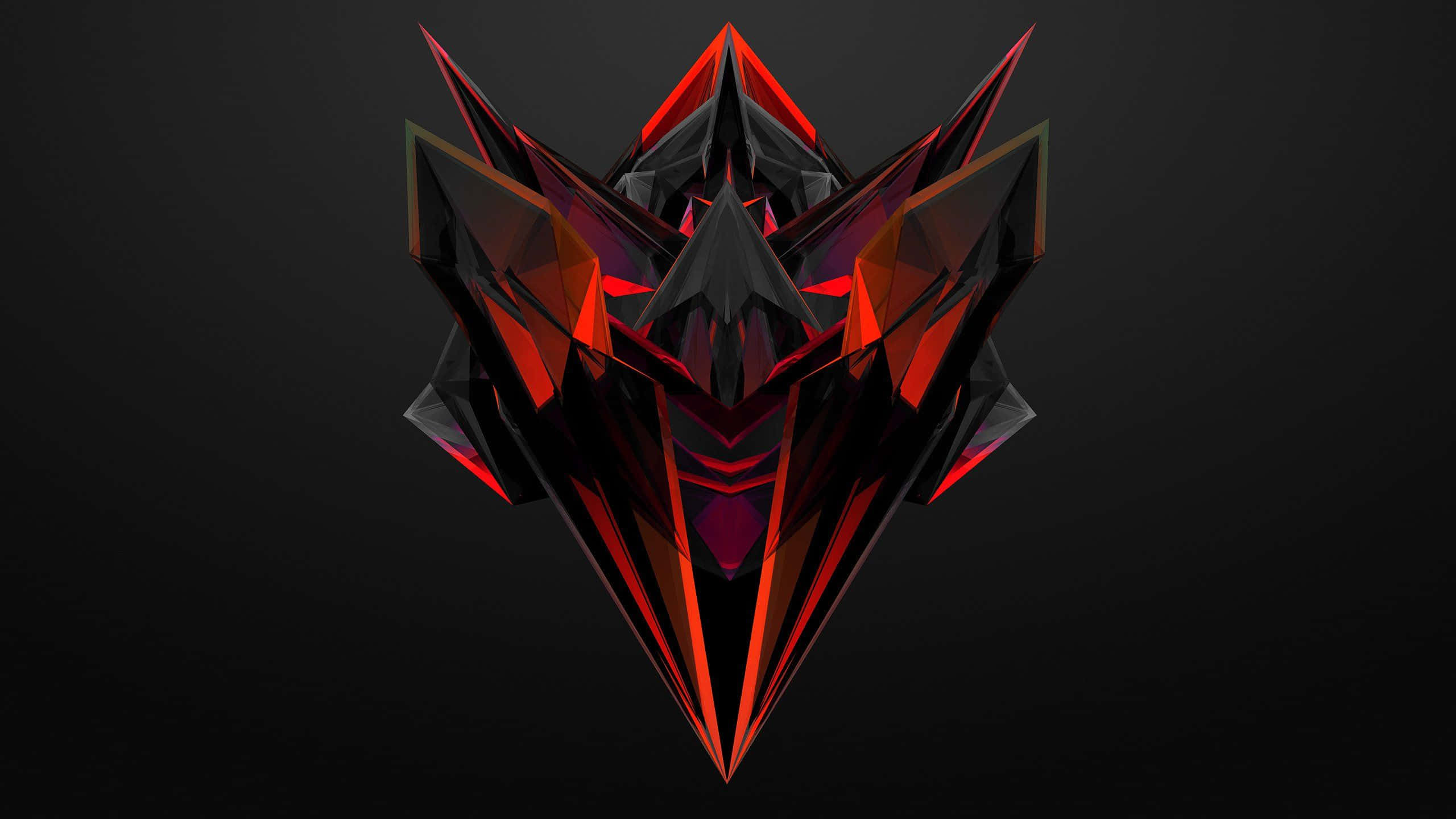 1920 x 1080 hd gaming, geometric wolf head, glowing red accents, 2K Desktop Wallpaper