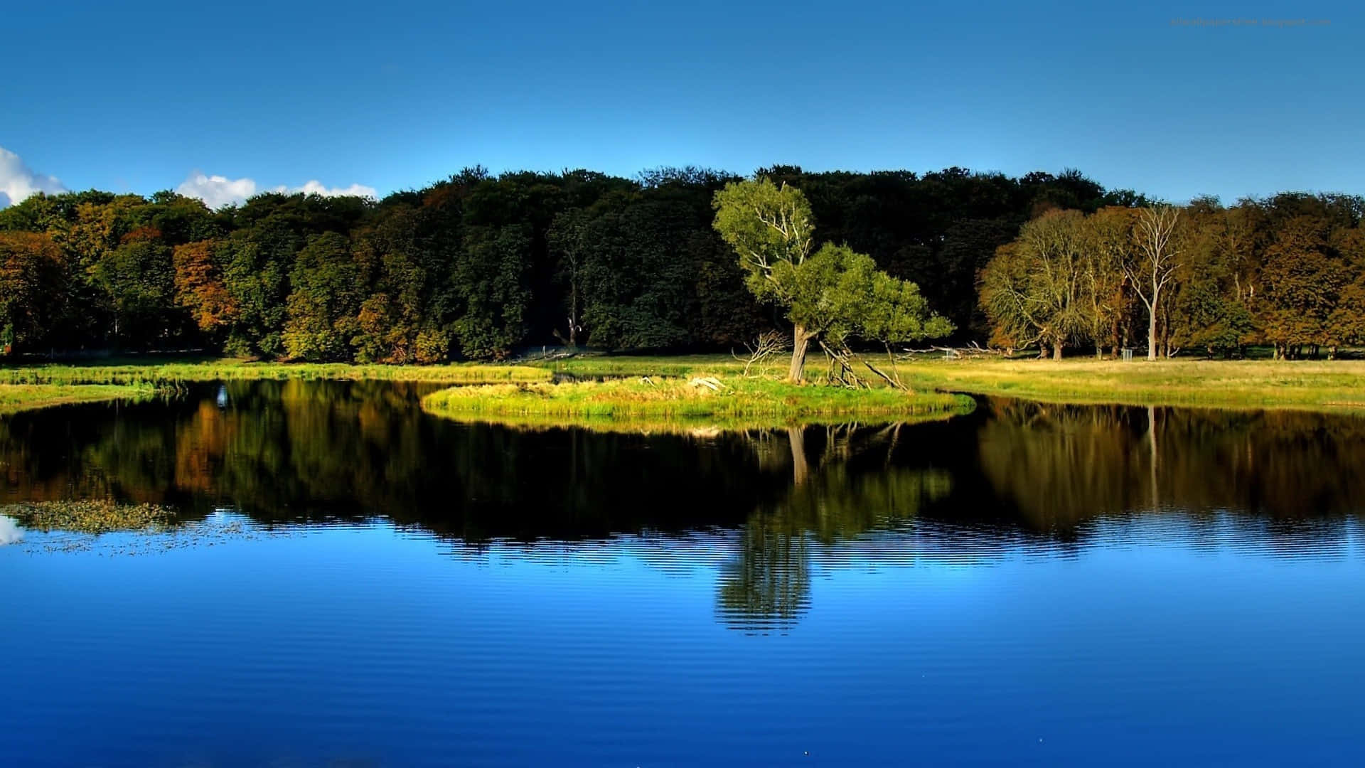 1920 x 1080 HD, sunset, serene lake, Full HD Desktop Wallpaper