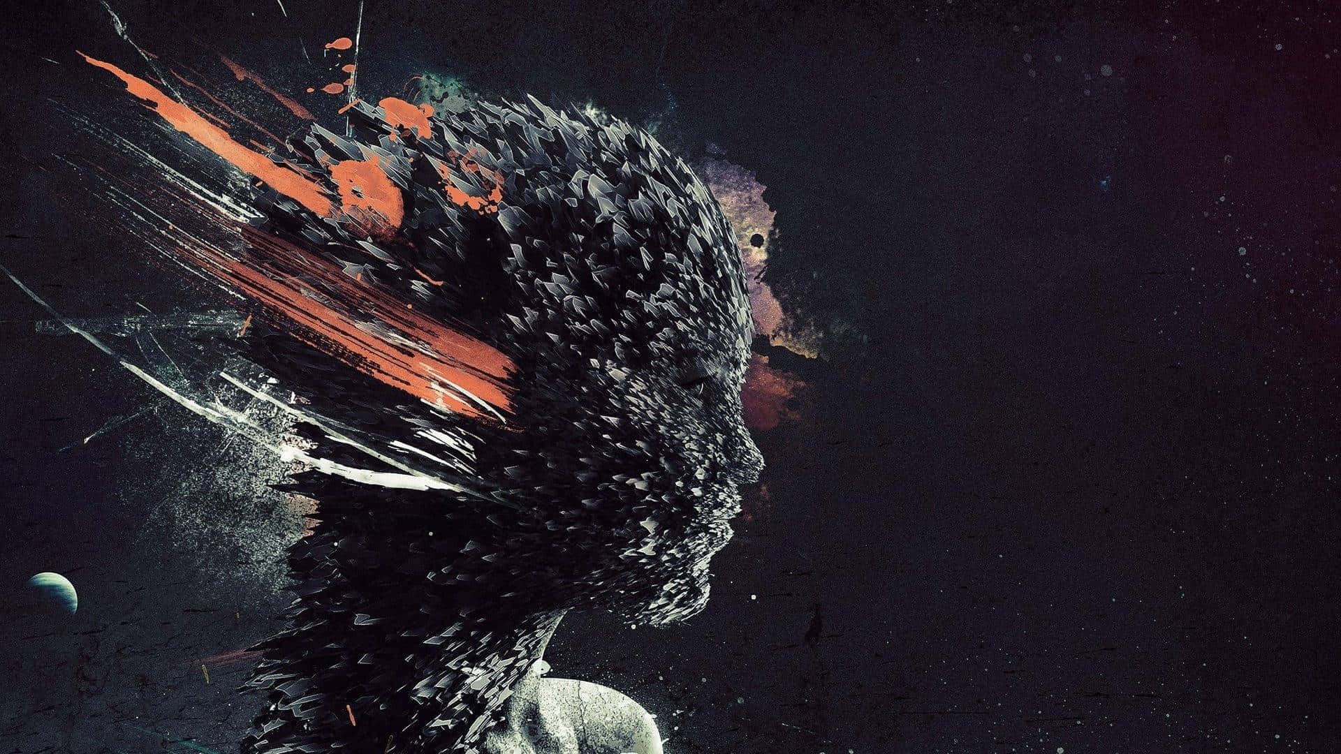 1920 x 1080 hd, cosmic silhouette, human head, Full HD Desktop Wallpaper