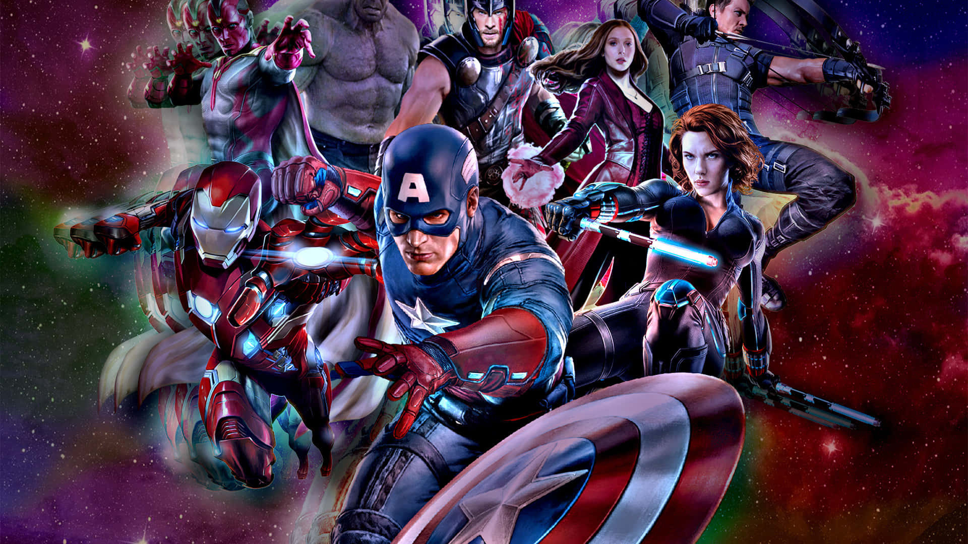 Marvel, superheroes, cosmic starfield, Full HD Desktop Wallpaper