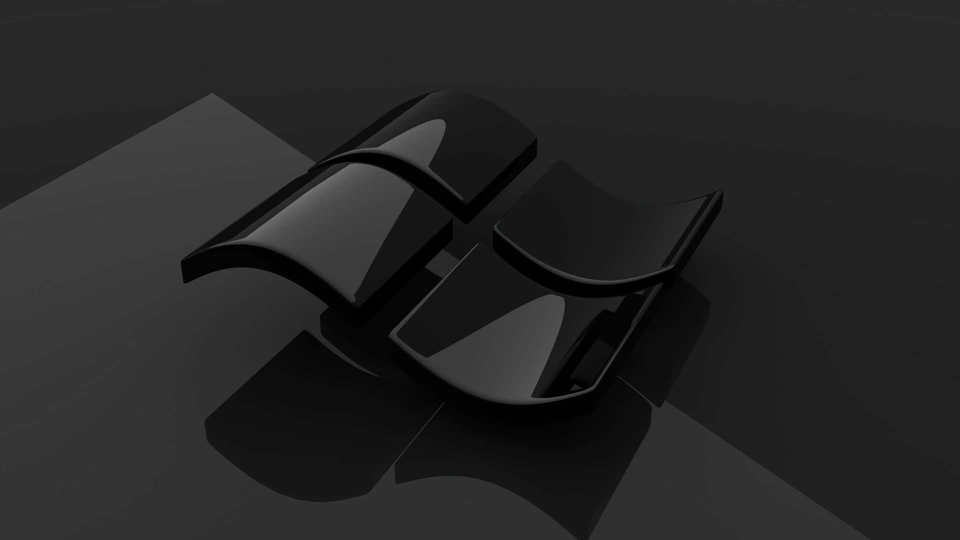 1920 x 1080 minimalist wallpaper, glossy black, Windows logo, Full HD Desktop Wallpaper
