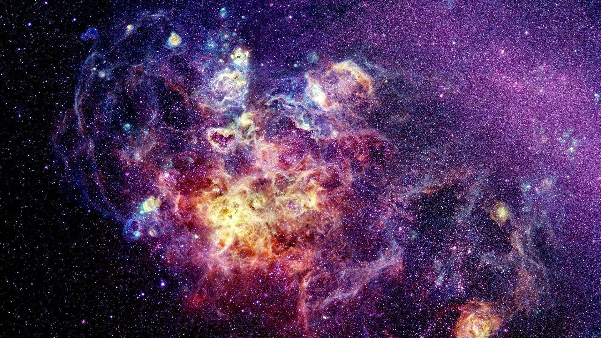 1920 x 1080 nebula, cosmic nebula, purple orange and blue gases, Full HD Desktop Wallpaper