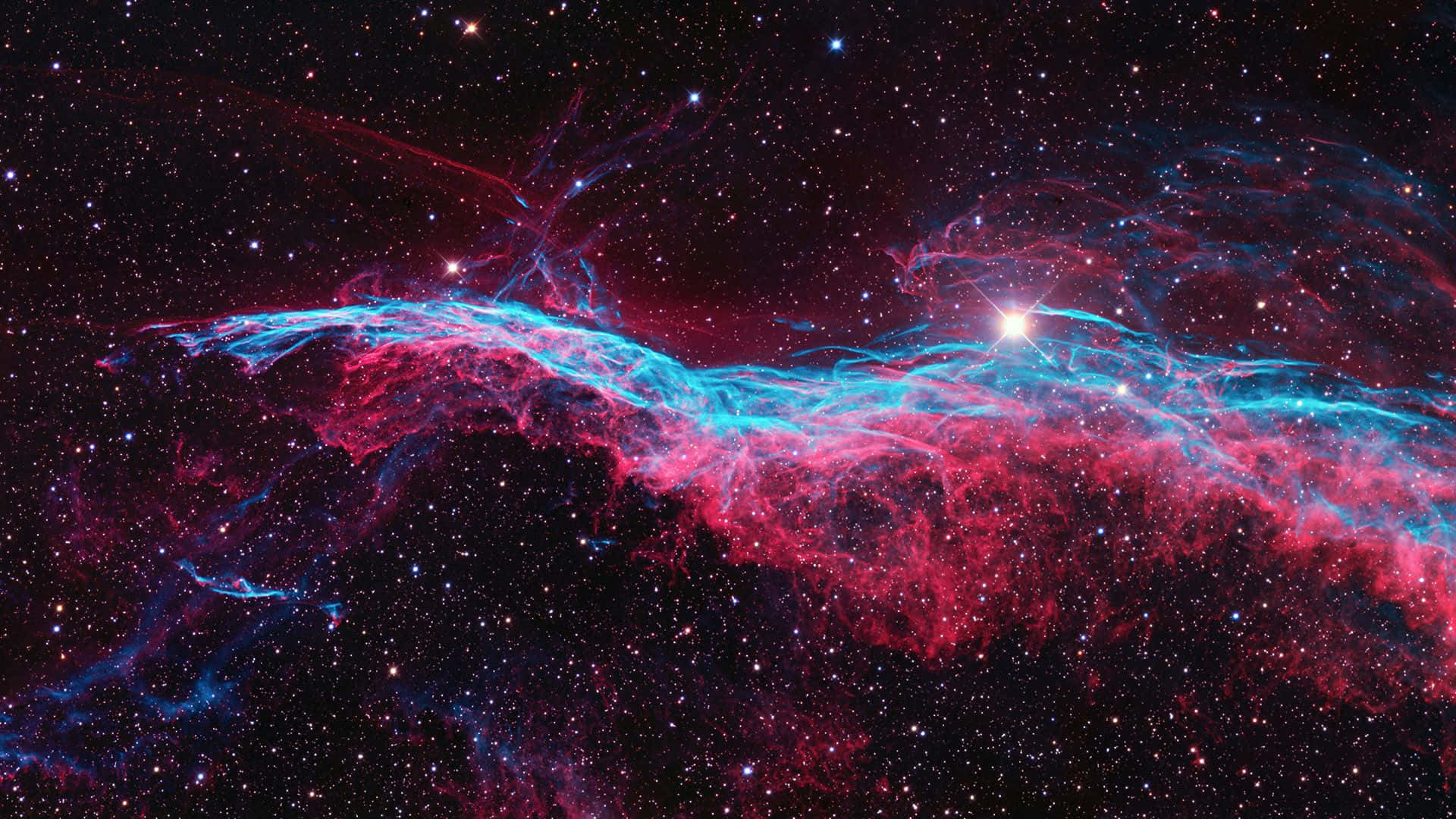 1920 X 1080 Nebula, vivid red, electric blue, Full HD Desktop Wallpaper