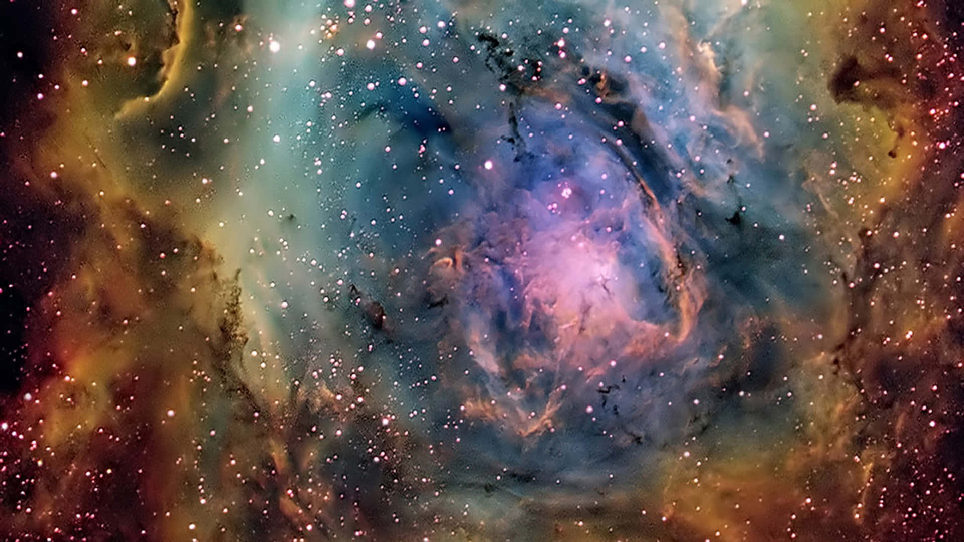 1920 X 1080 Nebula, purple blue, orange, Full HD Desktop Wallpaper