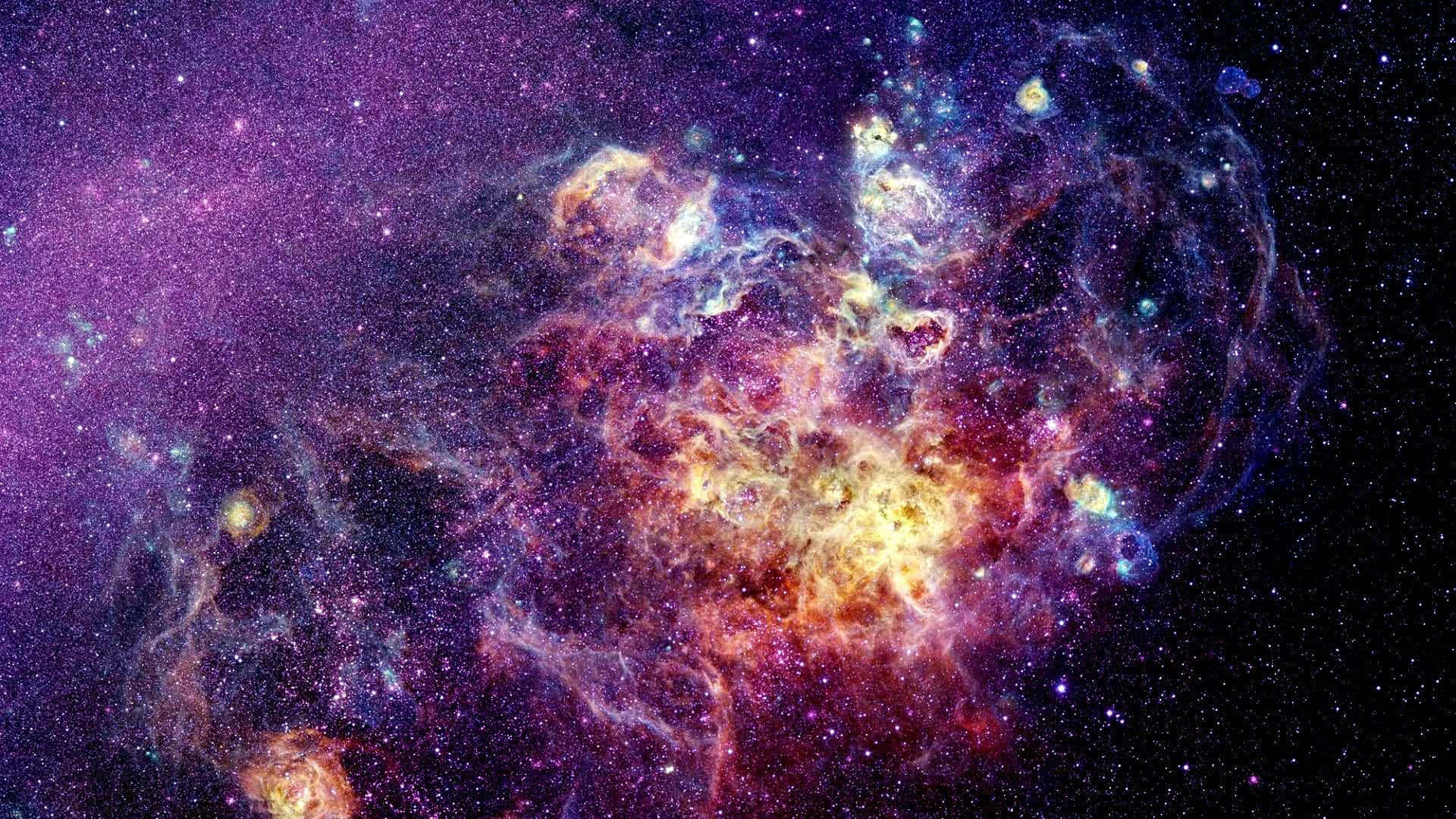 1920 x 1080 nebula, purple red, gold, Full HD Desktop Wallpaper